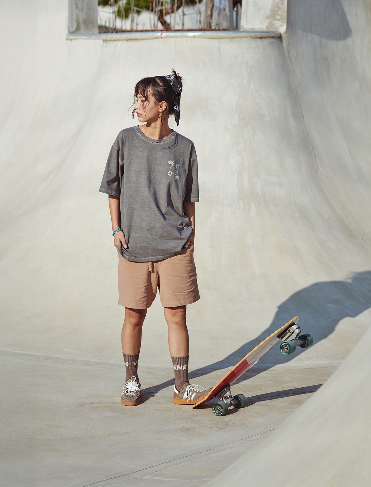 플랫웨이브 인 서울(FLATWAVE IN SEOUL) Salkin Linen Walkshorts Taupe