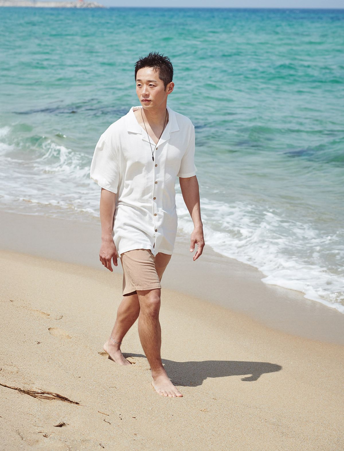 플랫웨이브 인 서울(FLATWAVE IN SEOUL) Salkin Linen Walkshorts Taupe