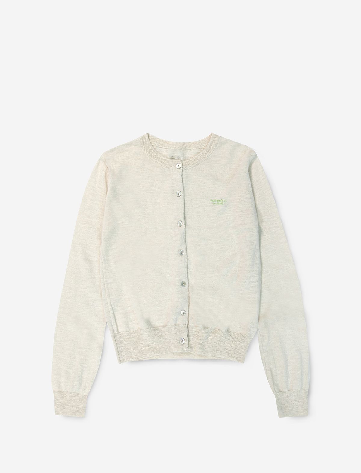 플랫웨이브 인 서울(FLATWAVE IN SEOUL) Pale Linen Cardigan/Sleeveless Set Ecru