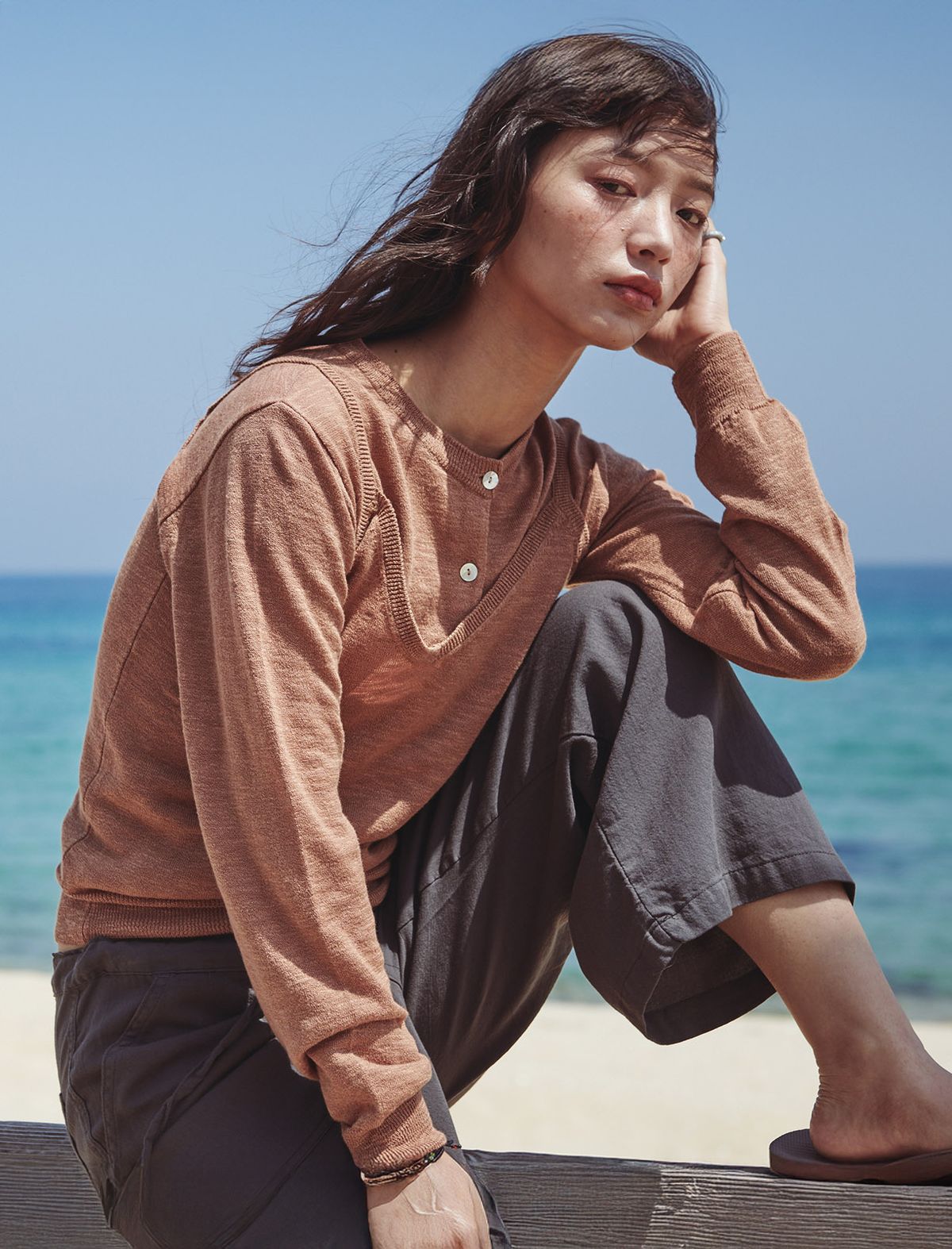 플랫웨이브 인 서울(FLATWAVE IN SEOUL) Pale Linen Sleeveless Camel