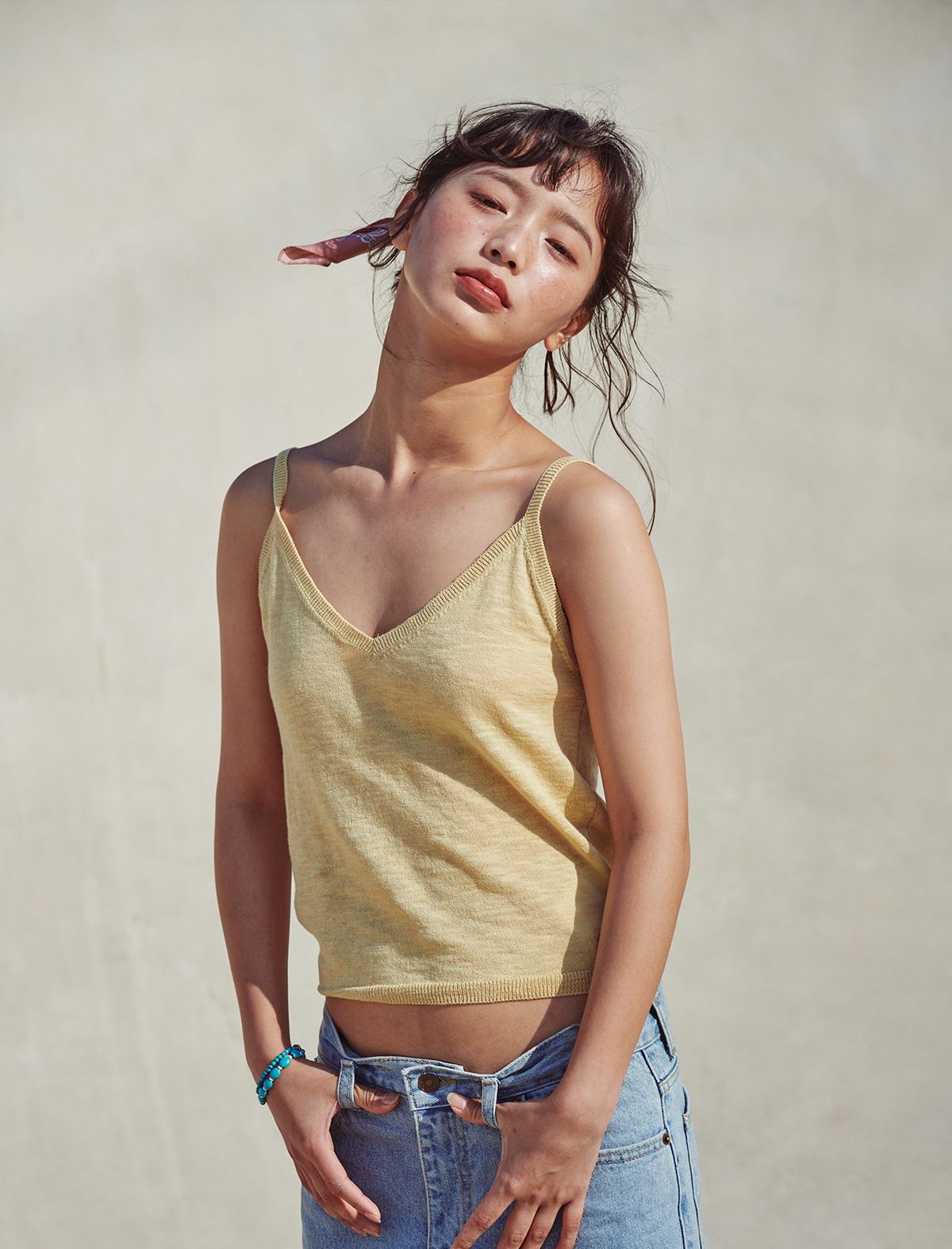 플랫웨이브 인 서울(FLATWAVE IN SEOUL) Pale Linen Sleeveless Mustard