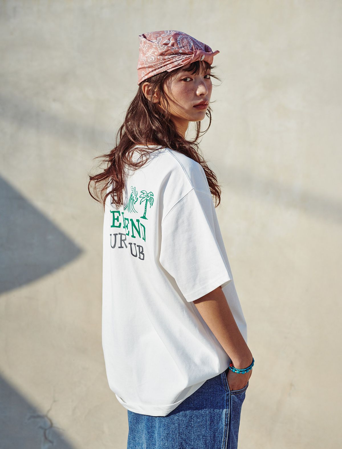 플랫웨이브 인 서울(FLATWAVE IN SEOUL) Aren Print T-Shirts White