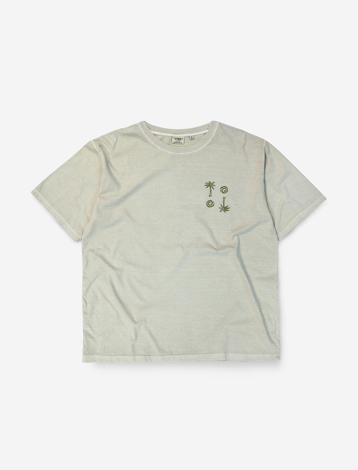 플랫웨이브 인 서울(FLATWAVE IN SEOUL) Naga Dyed Print T-Shirts Oat Beige