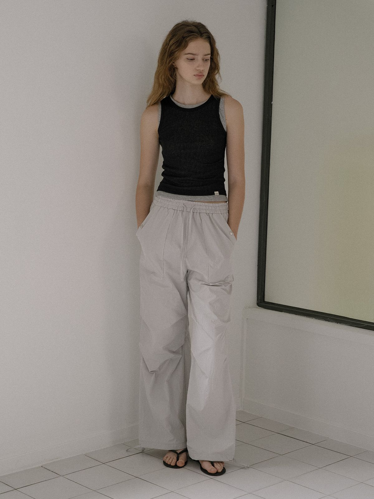 프리버07(FRIVER07) Layered sleeveless top set FRSU01SL05_Black/Gray