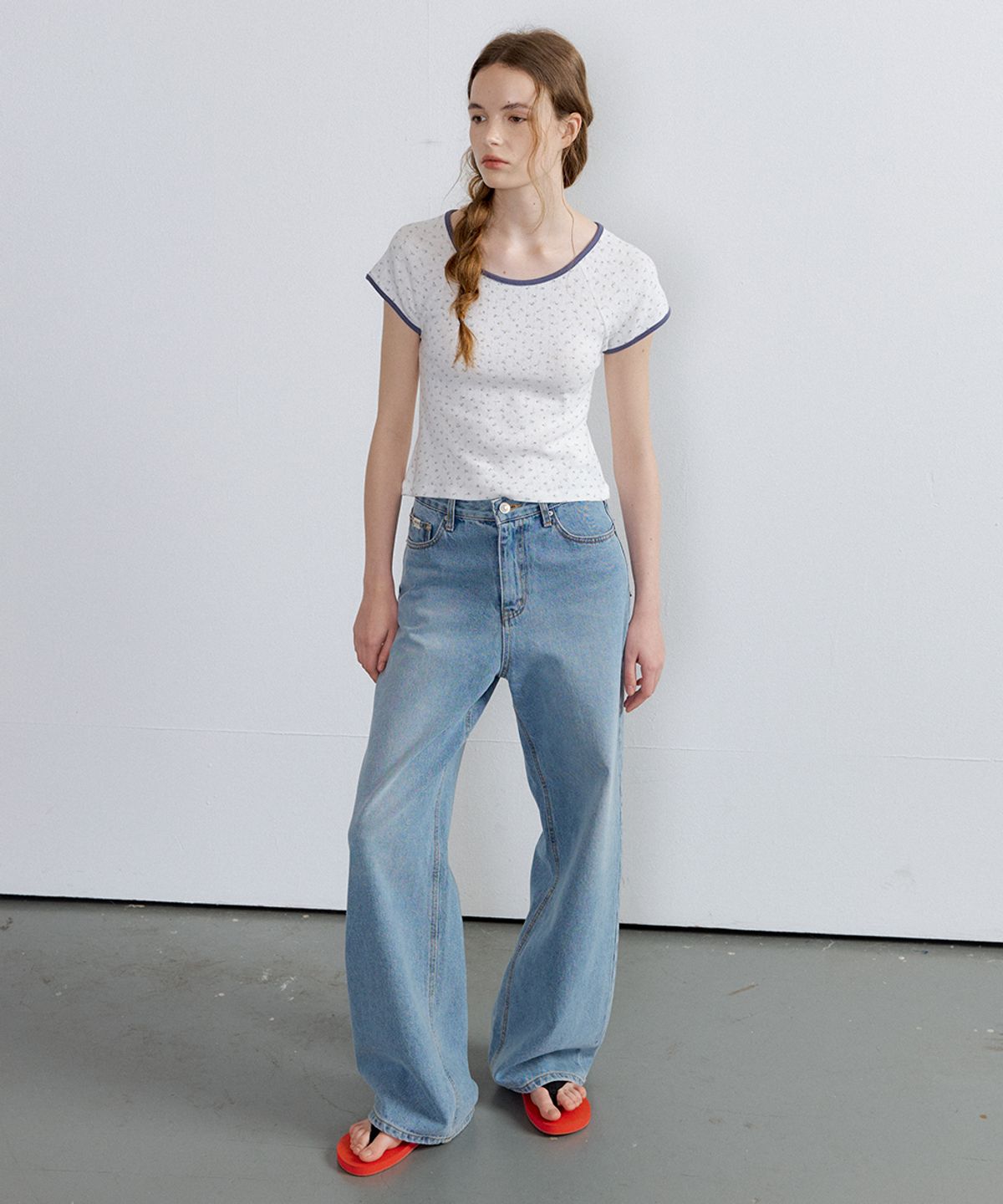 프리버07(FRIVER07) Flower crop t-shirt [FRSU01TS01]_Ivory