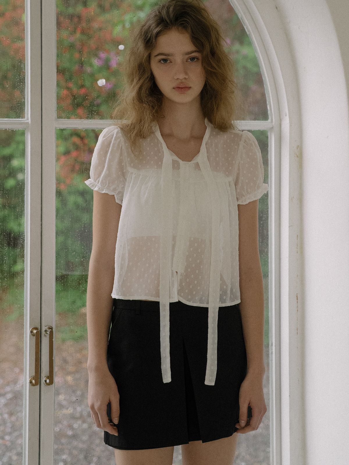 프리버07(FRIVER07) Dot ribbon blouse [FRSU01BL02]_Ivory
