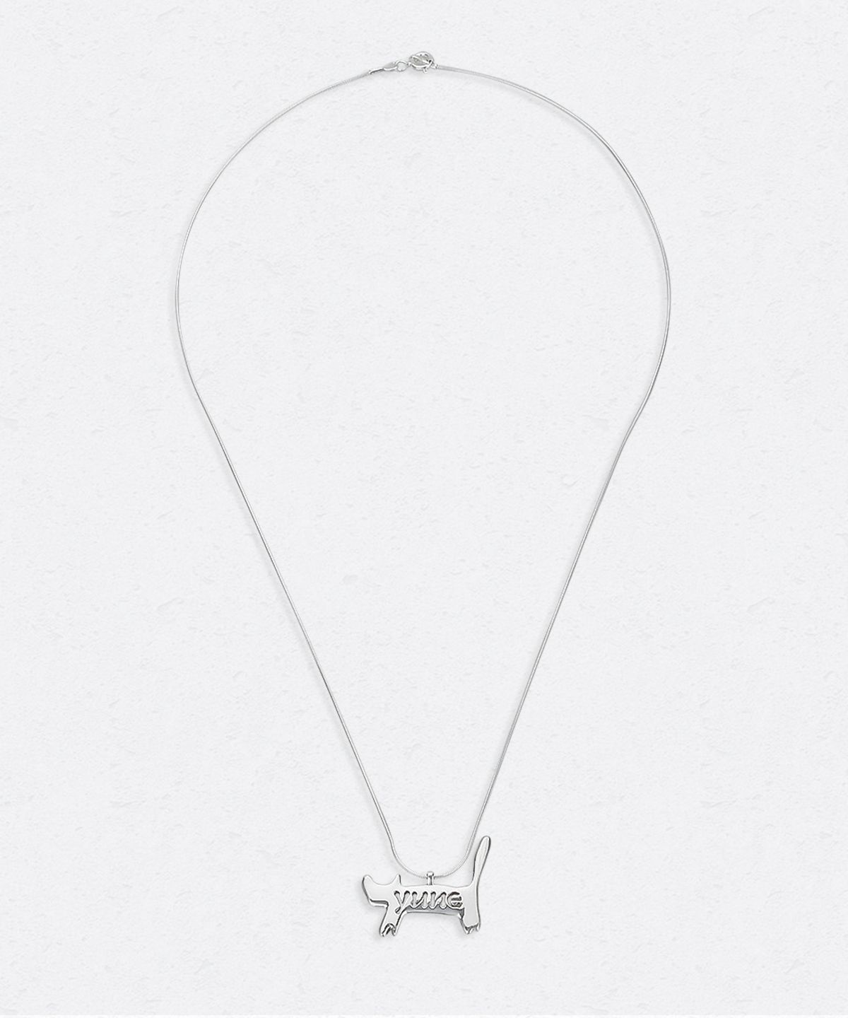 유네(YUNE) Scripted Cat Pendant Necklace_[Silver925]