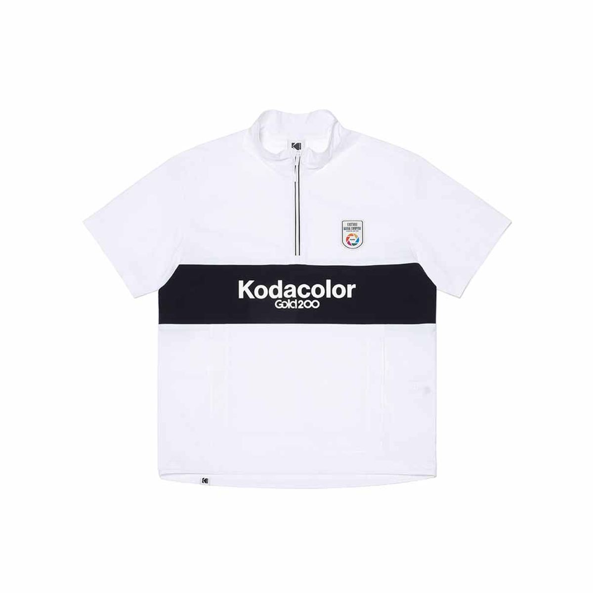 코닥(KODAK) 스테디움 스텐넥 우븐 티셔츠 WHITE