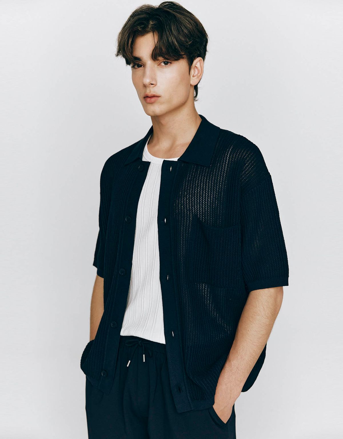 컨셉원(CONCEPTS1ONE) 크로쉐 반팔 가디건 10055533/055533 [2color]