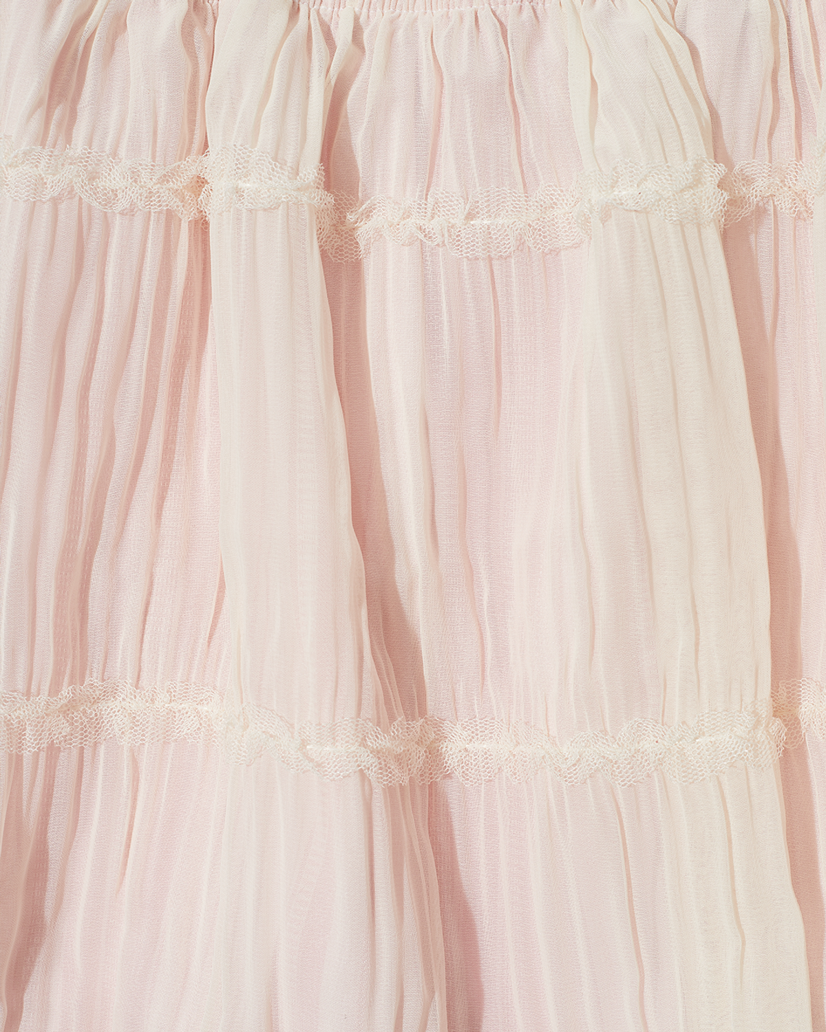 더뮤지엄비지터(THEMUSEUMVISITOR) CHIFFON STAR LAYERED BANDING SKIRT (MINT)