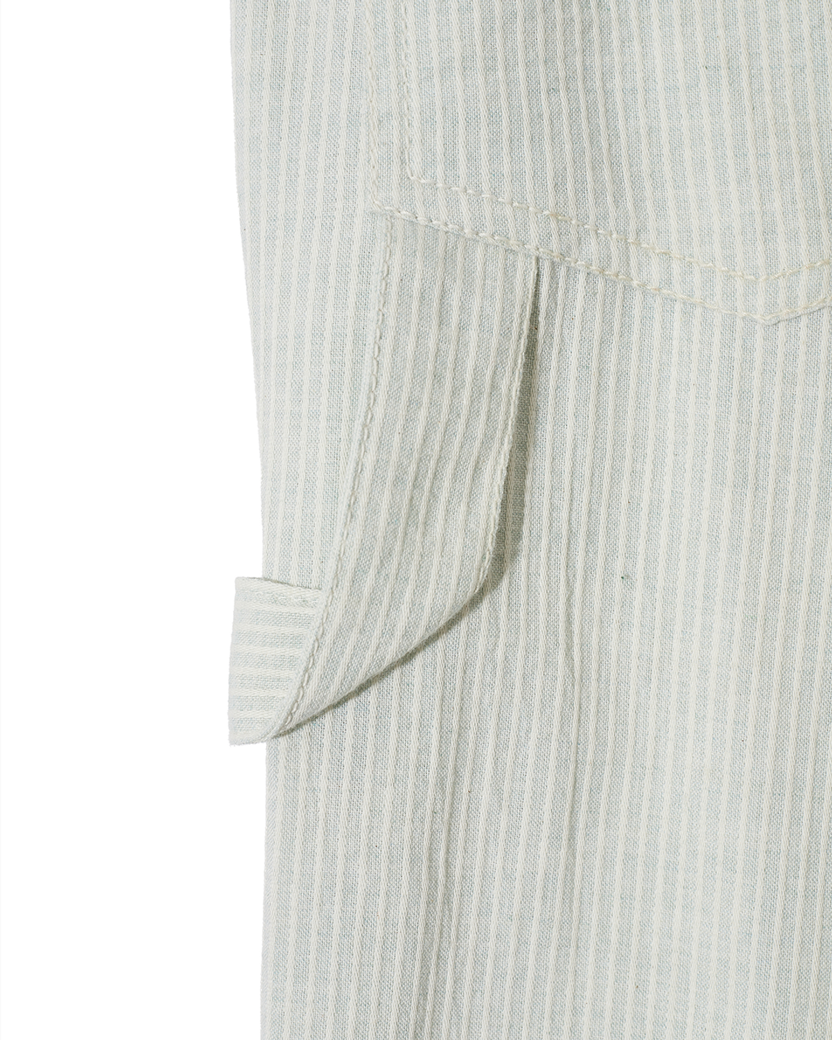 더뮤지엄비지터(THEMUSEUMVISITOR) RABBIT EMBROIDERY STRIPE CARPENTER PANTS (MINT)
