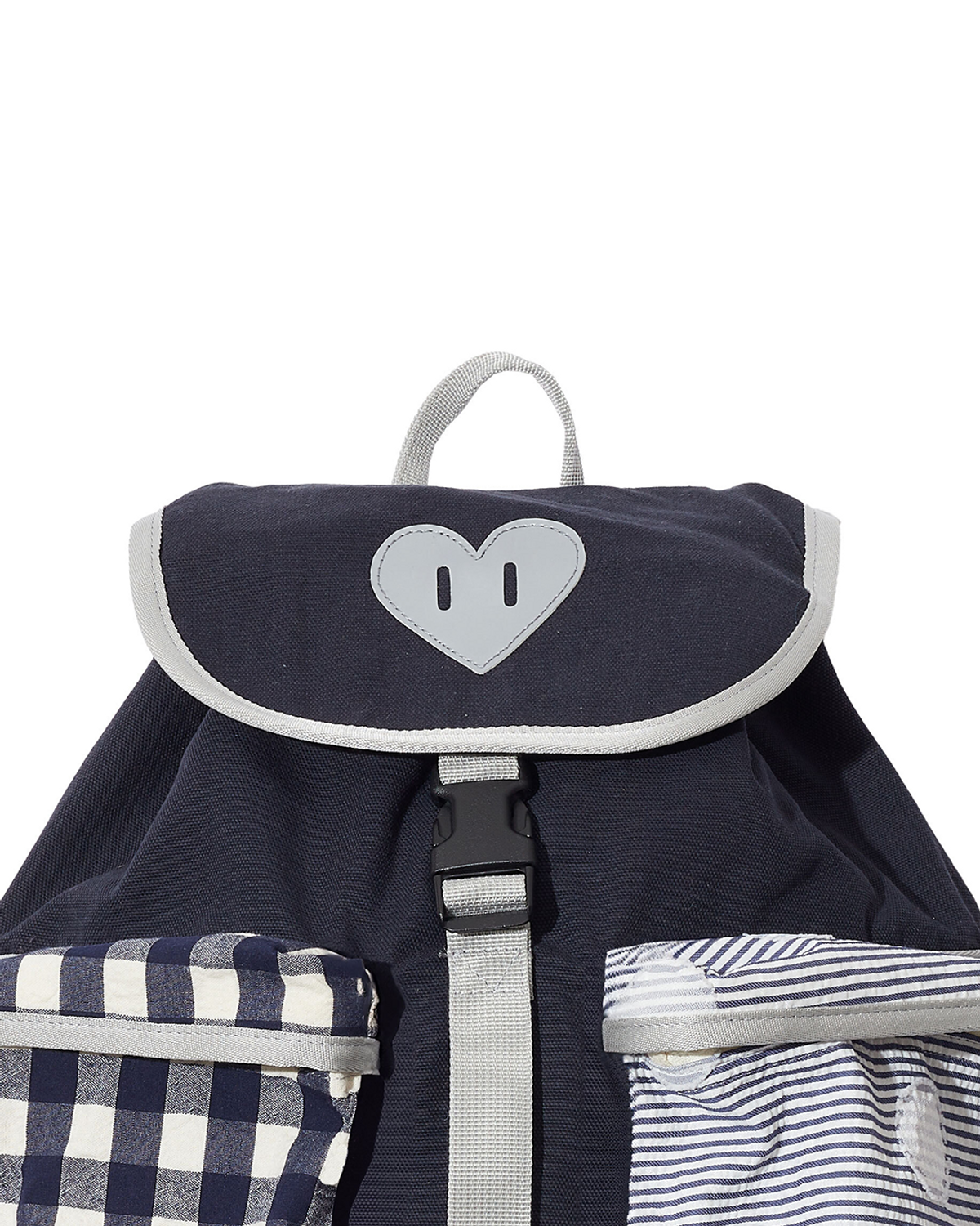 더뮤지엄비지터(THEMUSEUMVISITOR) CHECK MIXED 2 POCKET BACKPACK (NAVY)