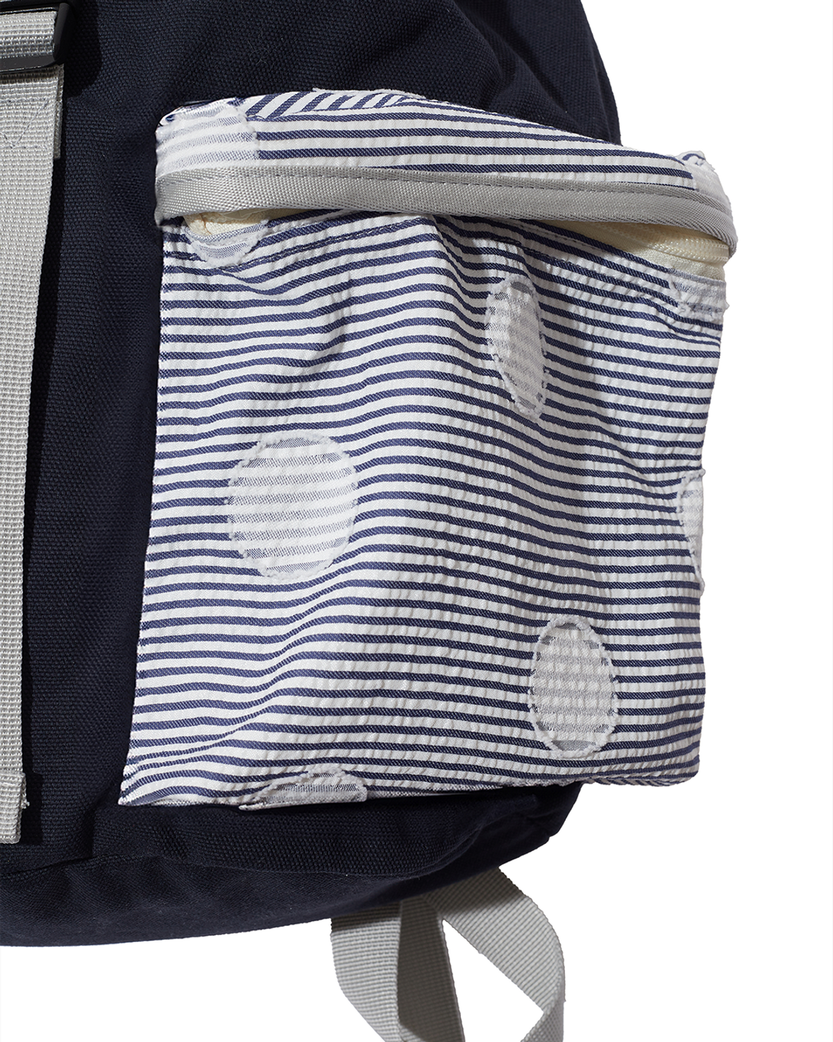 더뮤지엄비지터(THEMUSEUMVISITOR) CHECK MIXED 2 POCKET BACKPACK (NAVY)