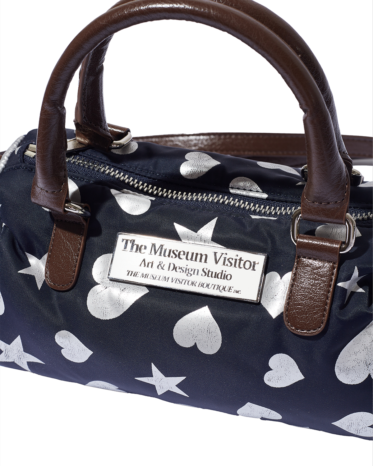 더뮤지엄비지터(THEMUSEUMVISITOR) HEART STAR CRACK BOSTON BAG 2.0 (NAVY)