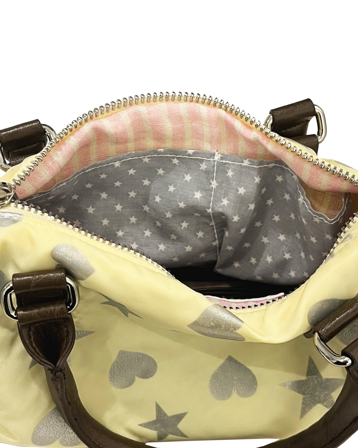더뮤지엄비지터(THEMUSEUMVISITOR) HEART STAR CRACK BOSTON BAG 2.0 (LEMON)