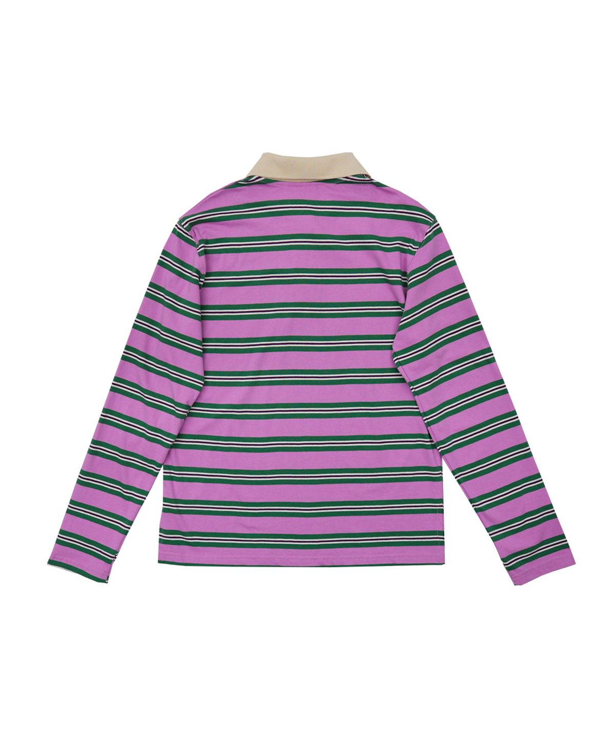시월107(SIWL107) Stripe Rugby T-shirt (Purple)