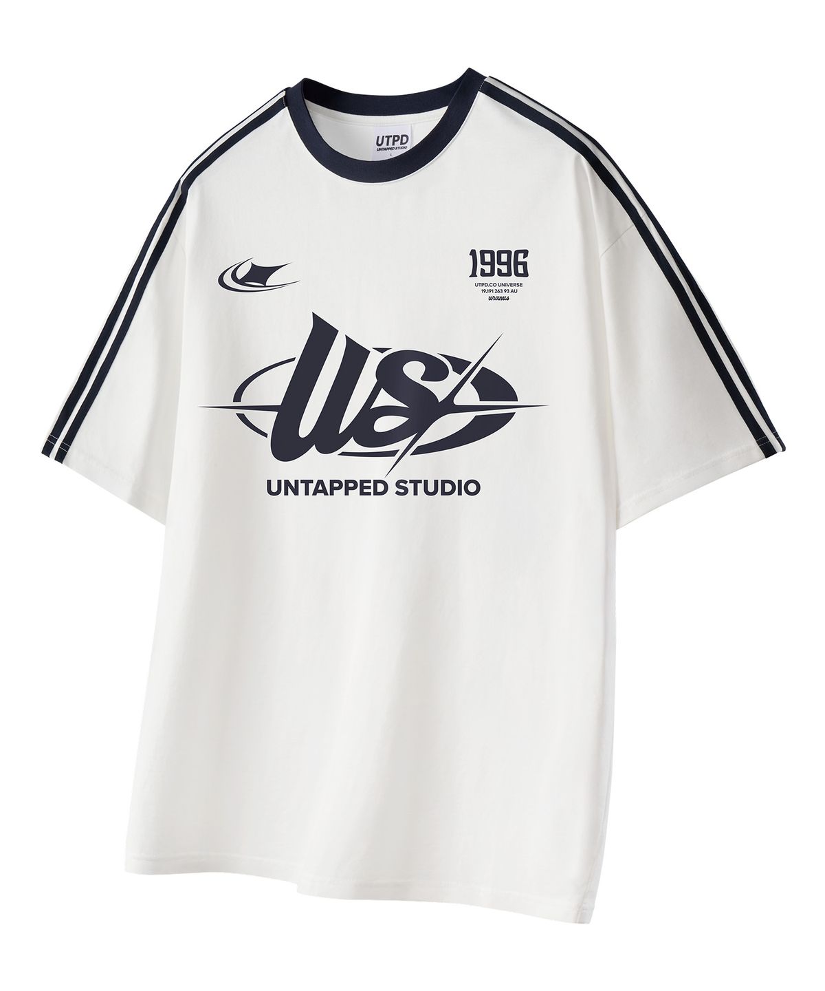 언탭트 스튜디오(UNTAPPED STUDIO) 1996 US 오버핏 트랙 반팔 배색 티셔츠 3Color