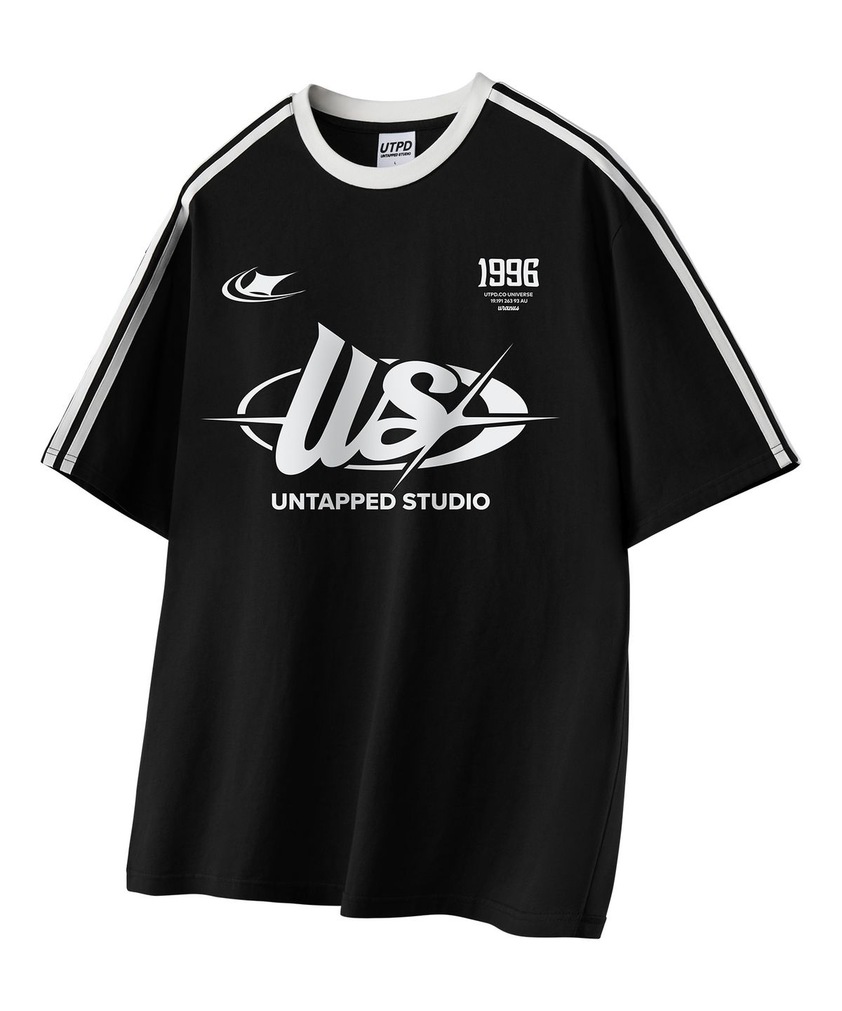 언탭트 스튜디오(UNTAPPED STUDIO) 1996 US 오버핏 트랙 반팔 배색 티셔츠 3Color