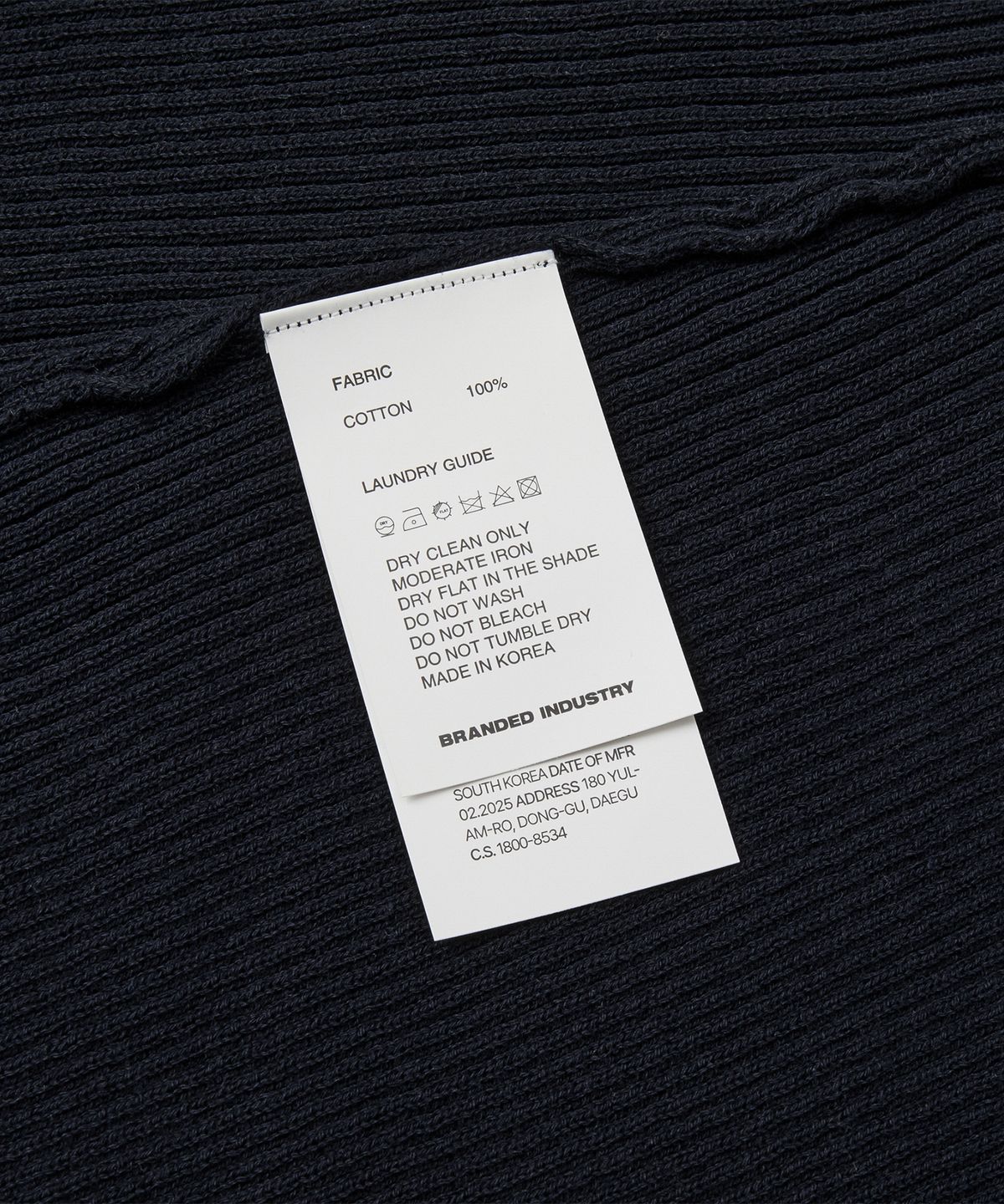브랜디드(BRANDED) HARD TWIST RIBBED HENLEY NECK HALF KNIT [INK NAVY]