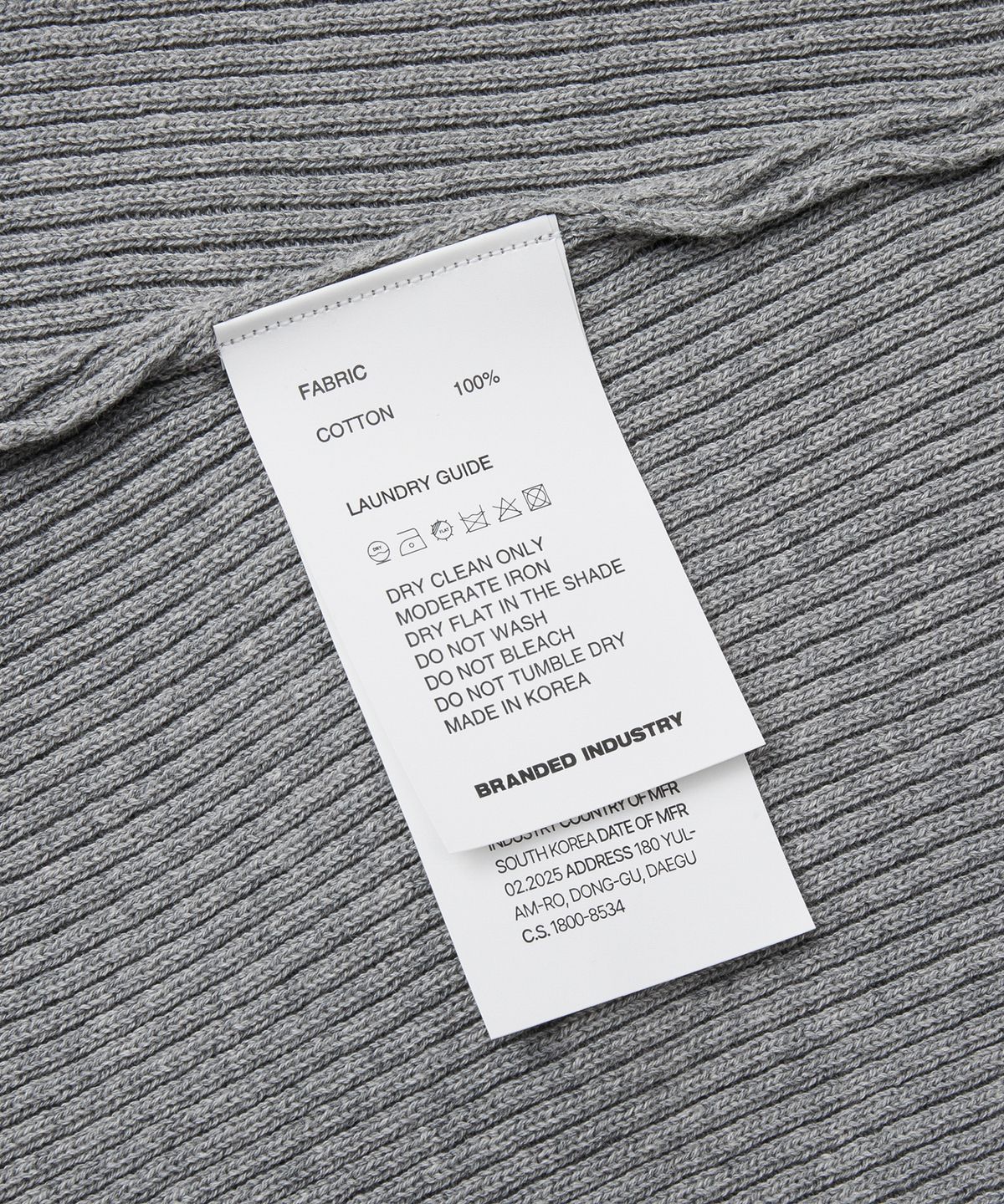 브랜디드(BRANDED) HARD TWIST RIBBED HENLEY NECK HALF KNIT [MELANGE GRAY]