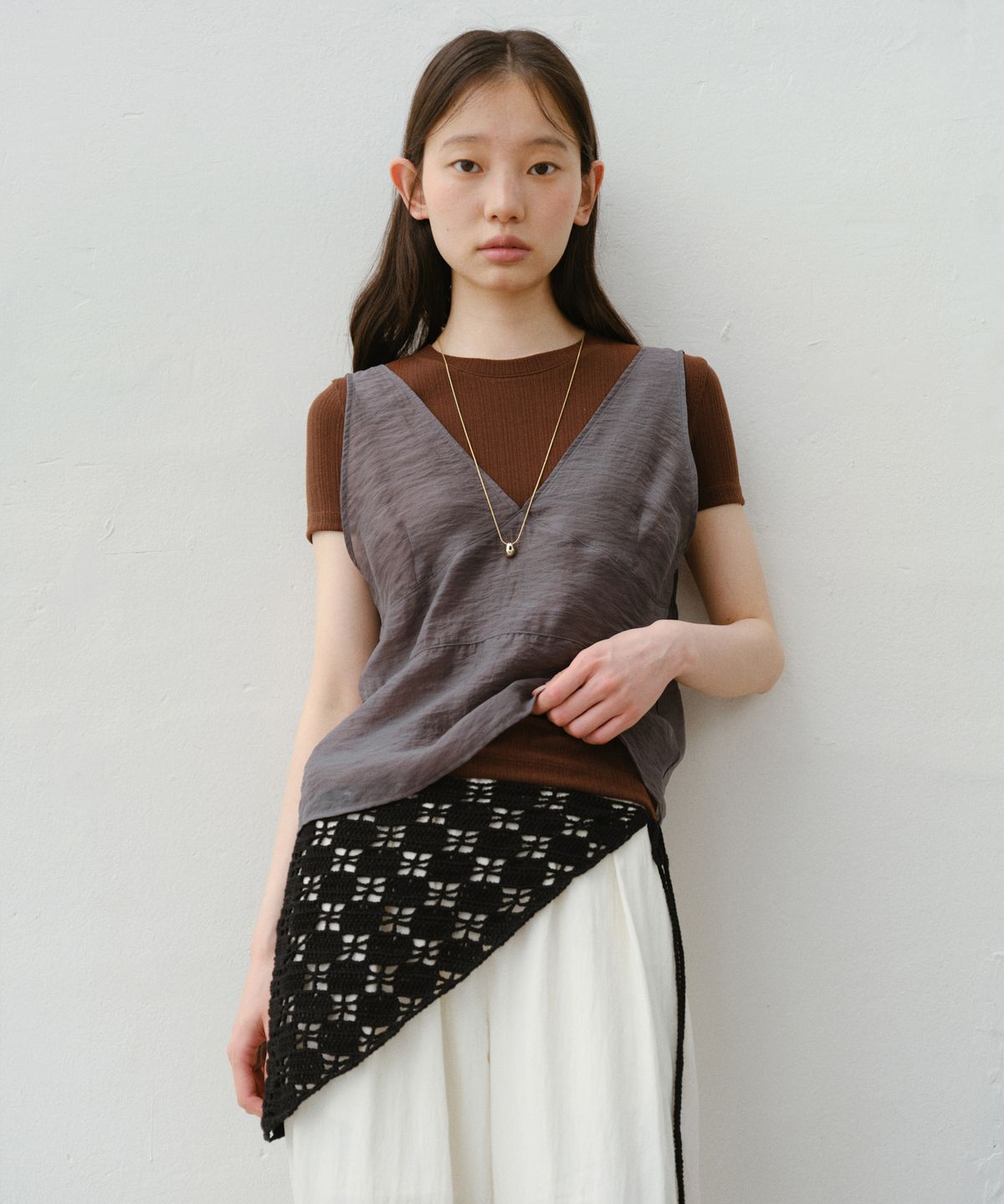 유라고(URAGO) Crochet knit scarf