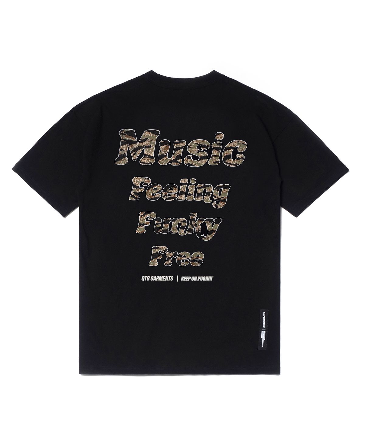 큐티에잇 가먼츠(QT8 GARMENTS) OC Noodle X QT8 Tiger Camo Tee (Black)