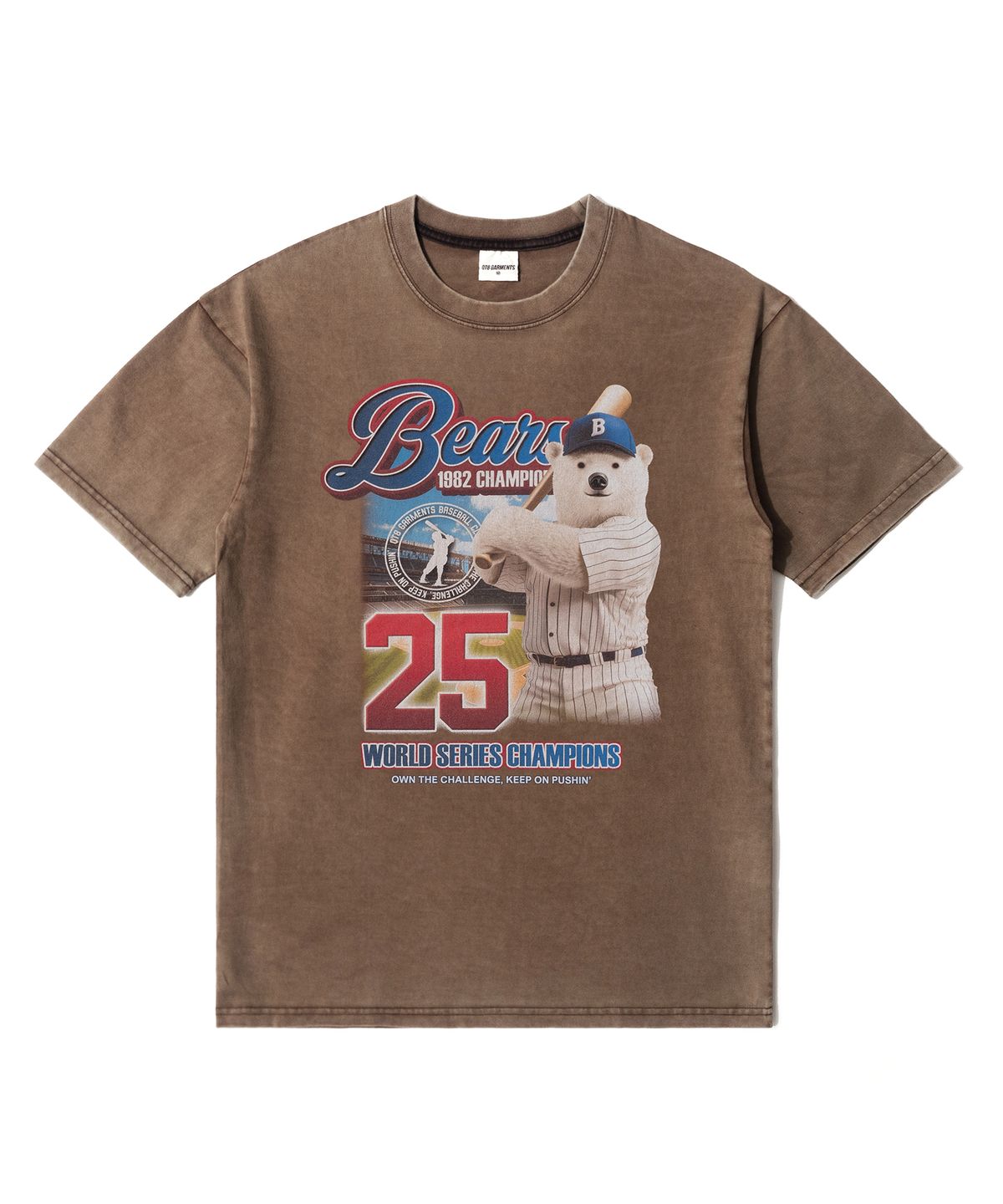 큐티에잇 가먼츠(QT8 GARMENTS) OC Bear Champ AQ Washed Tee (Brown)