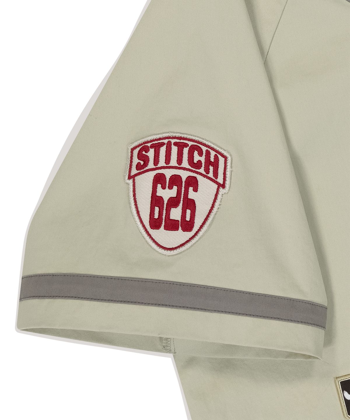 썬러브투어(SUNLOVETOUR) [STITCH] Wappen Baseball Shirt Beige