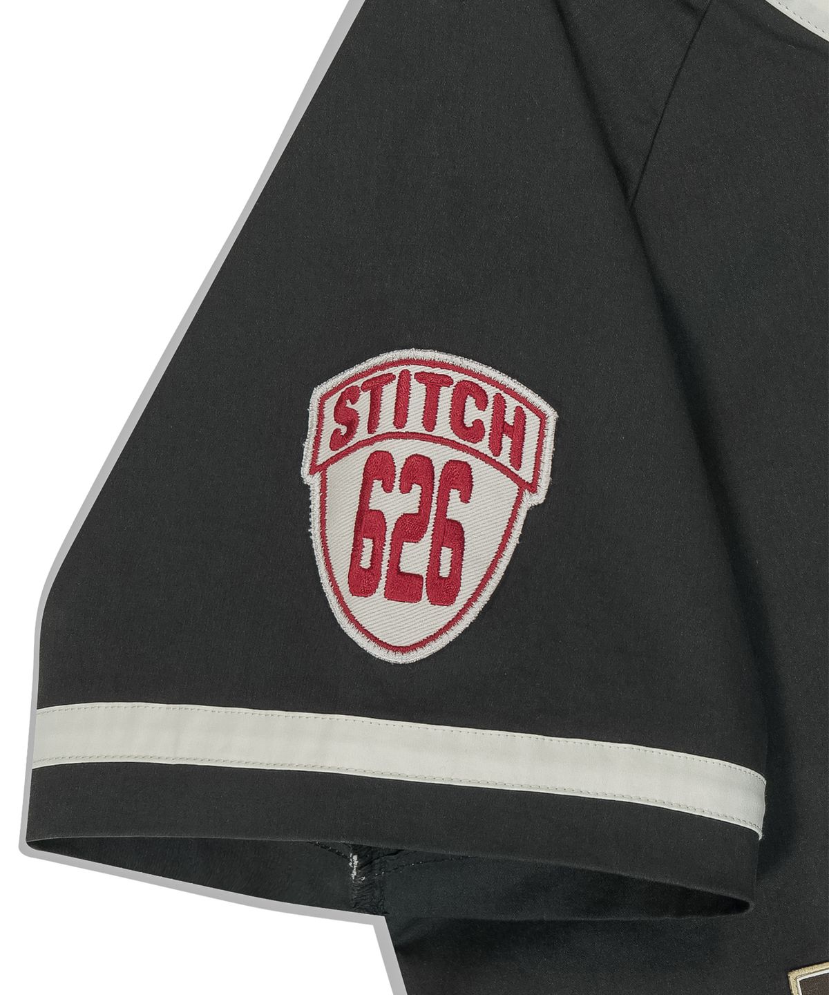 썬러브투어(SUNLOVETOUR) [STITCH] Wappen Baseball Shirt Charcoal