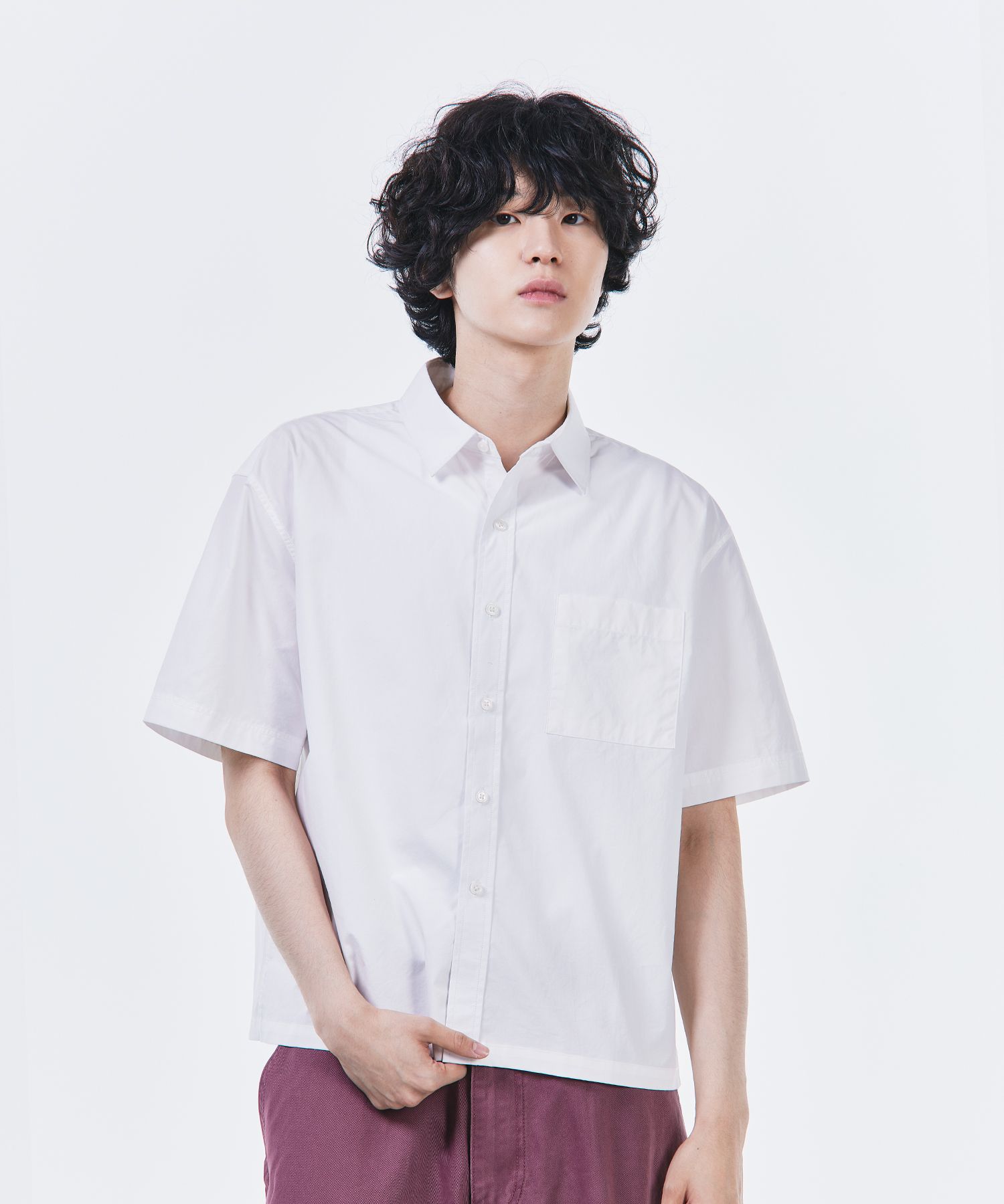 [SIGNATURE] Oxford cropped half shirt /追跡付 MUSINSA | SIGNATURE Oxford crop half shirt [white]