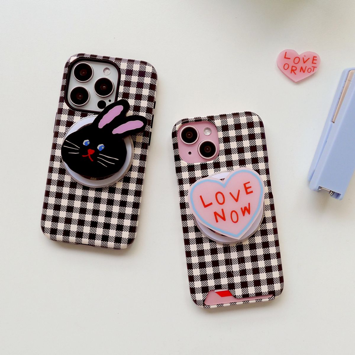 러브오낫(LOVE OR NOT) 맥세이프/터프_Black Check Magsafe/Tough Phonecase