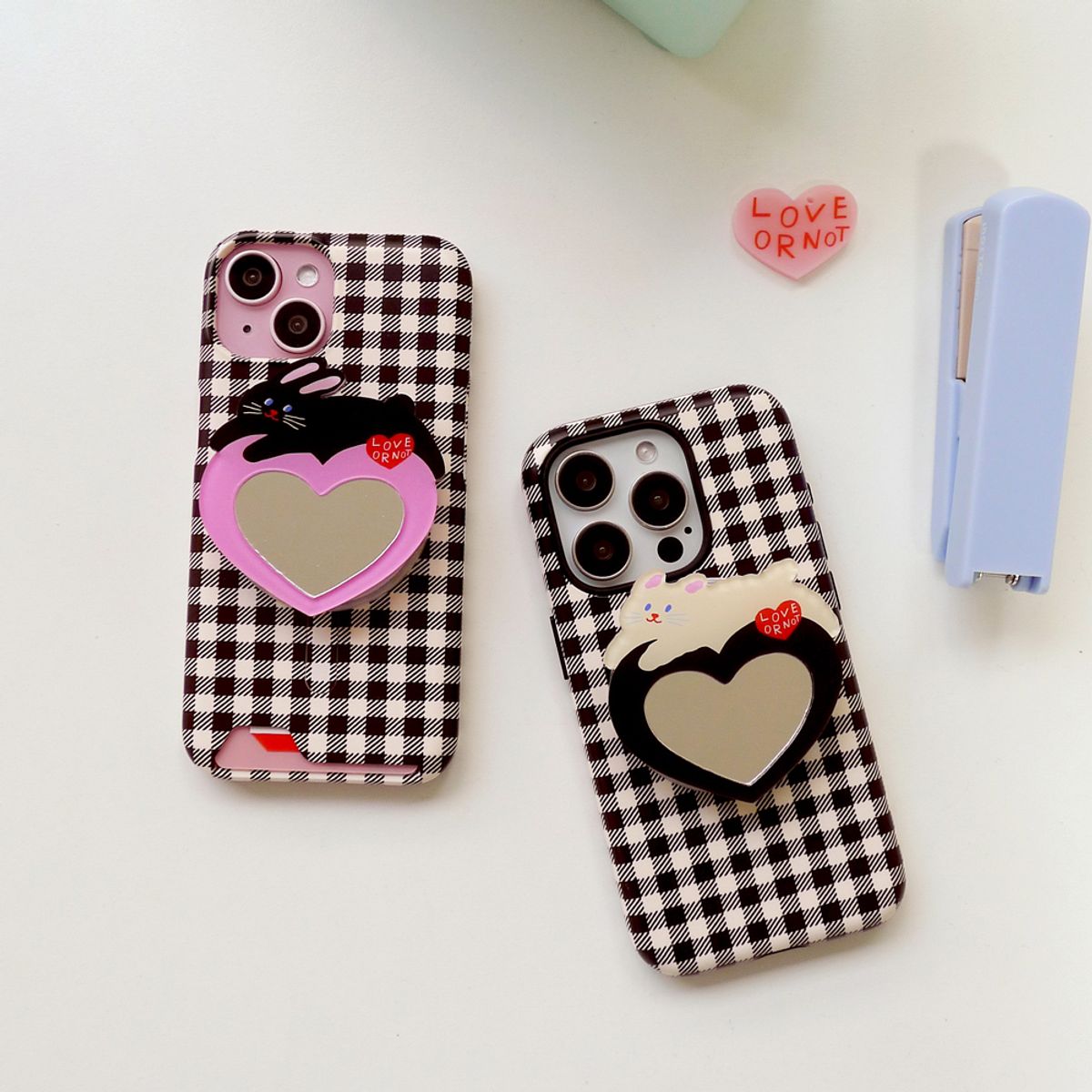 러브오낫(LOVE OR NOT) 맥세이프/터프_Black Check Magsafe/Tough Phonecase