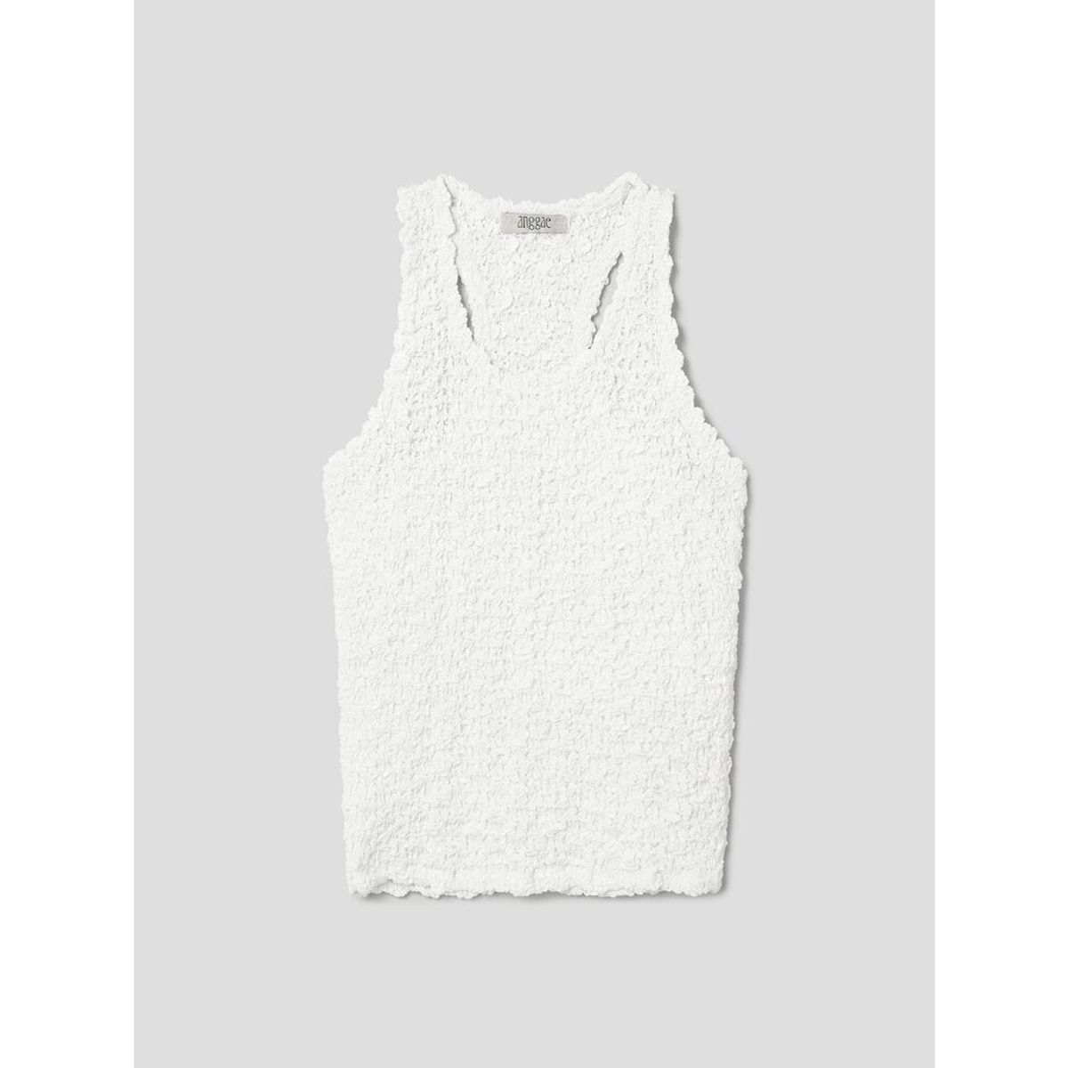 앙개(ANGGAE) Textured Tank Top  White
