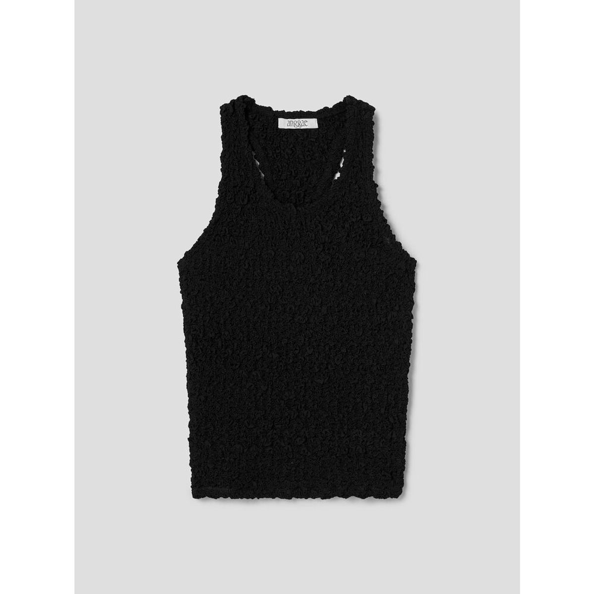 앙개(ANGGAE) Textured Tank Top  Black