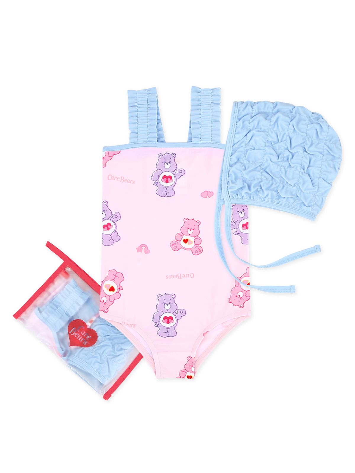 케어베어(CAREBEARS) 러블리케어베어즈 원피스스윔수트(수영모세트)