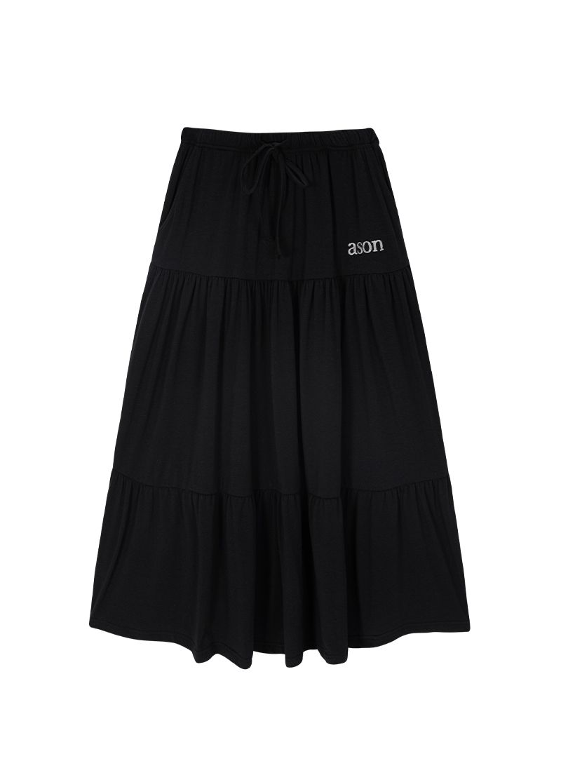 ★as''on★AMY LONG SKIRT / BLACK★正規品/韓国送料込 MUSINSA公式 | ASON AMY LONG SKIRT / BLACK