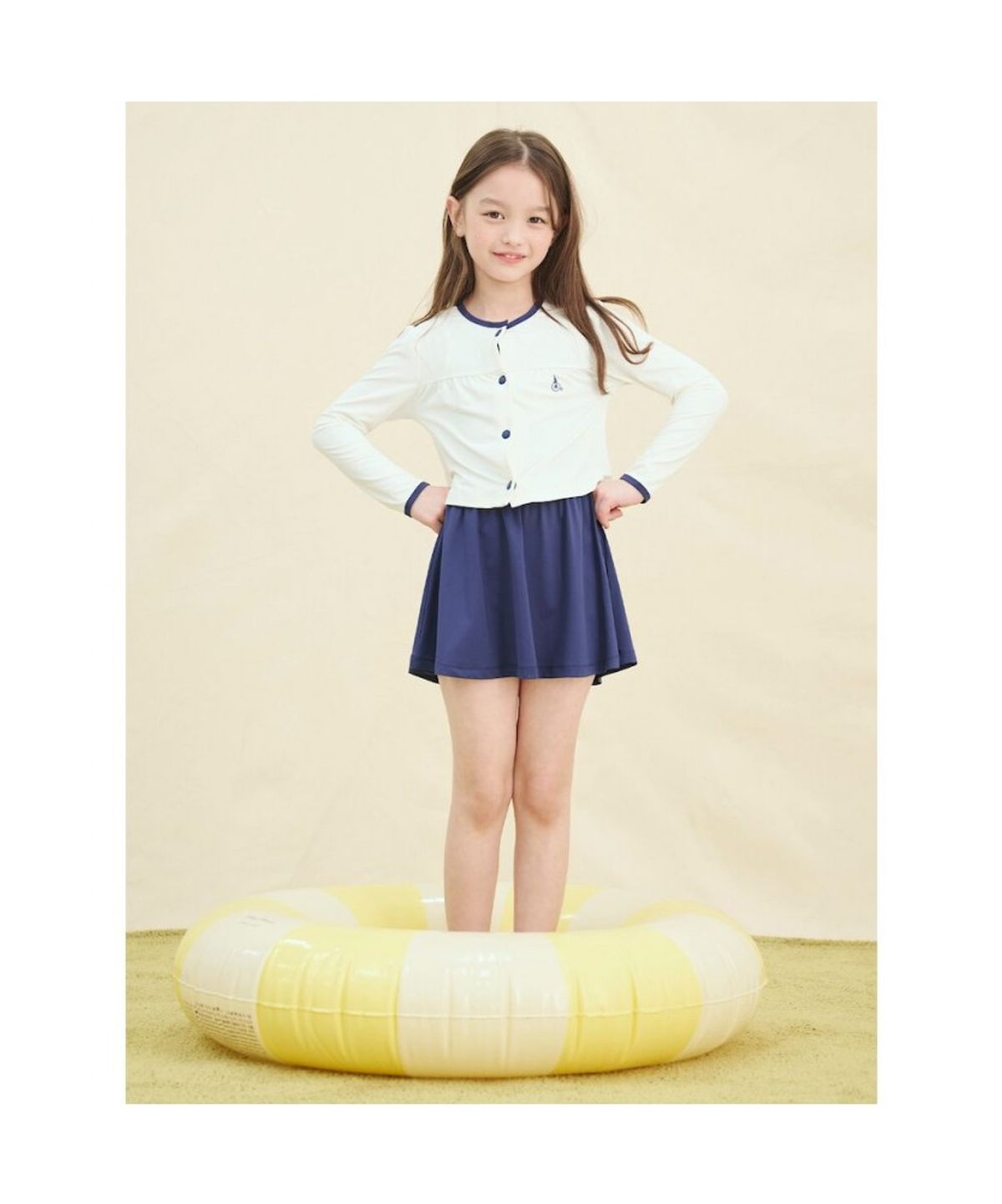 빈폴 키즈(BEANPOLE KIDS) 여아 원피스형 수영복&가디건 세트  네이비 (BI5441G07R)