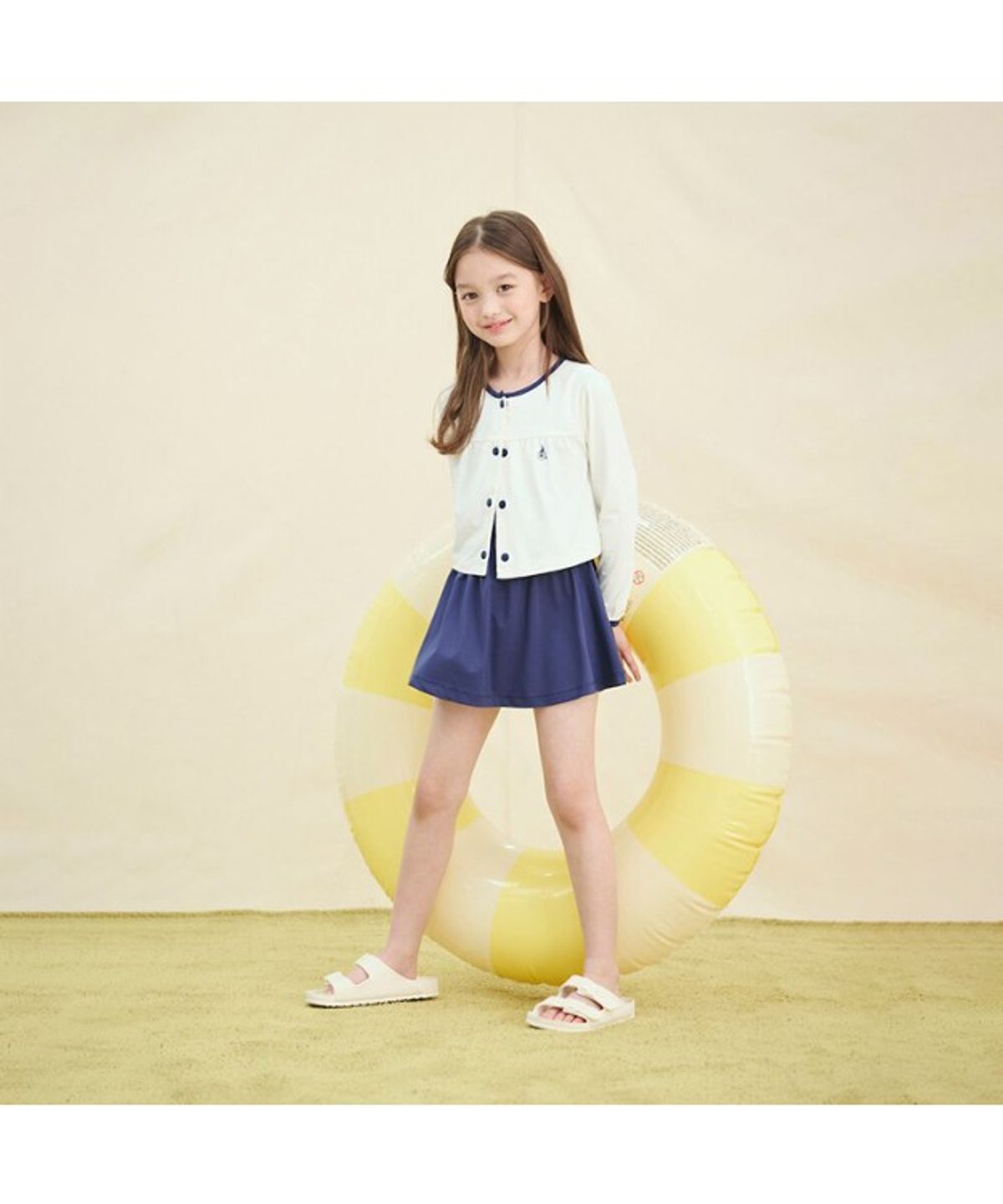 빈폴 키즈(BEANPOLE KIDS) 여아 원피스형 수영복&가디건 세트  네이비 (BI5441G07R)