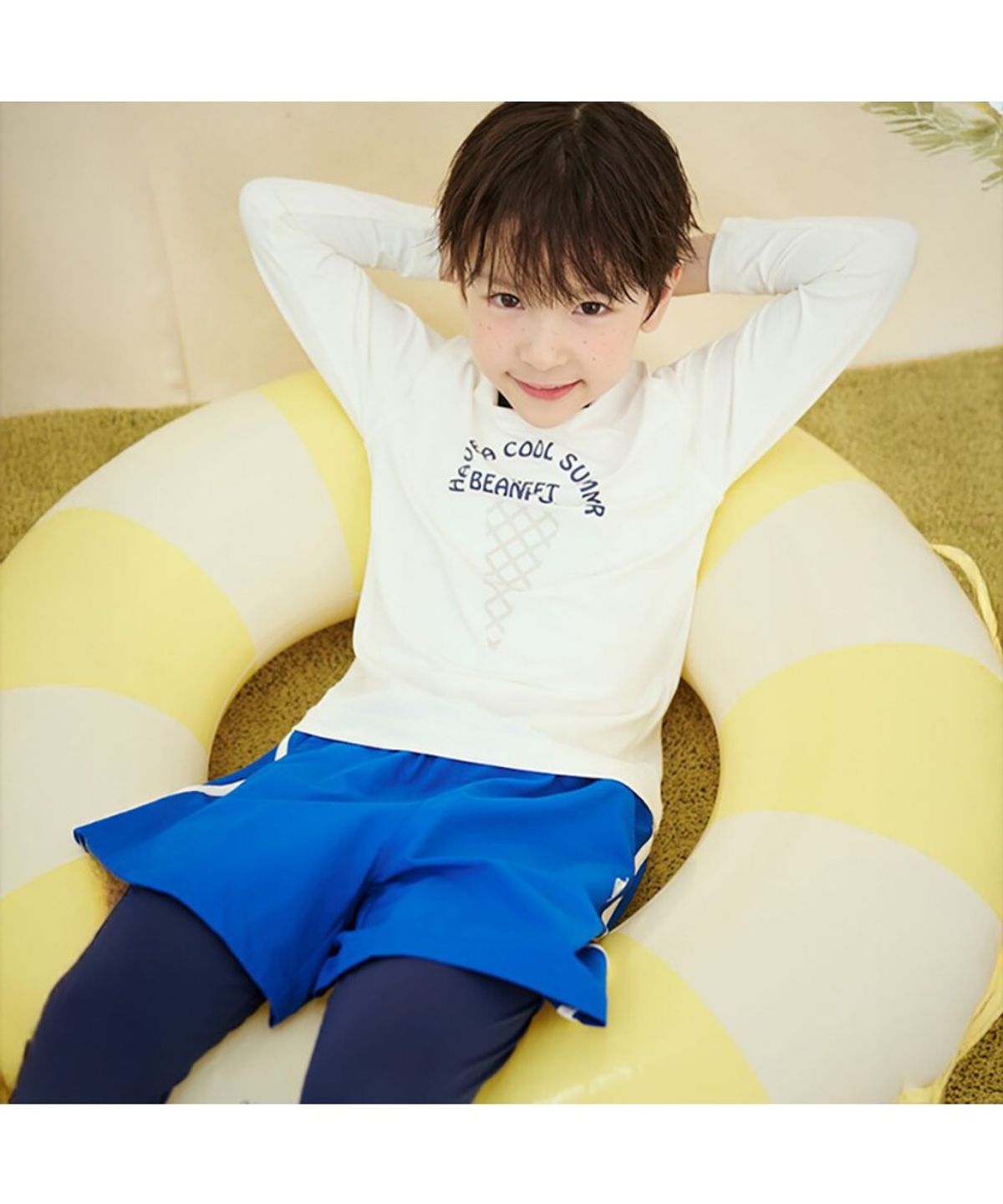 빈폴 키즈(BEANPOLE KIDS) 남아 래시가드 세트  아이보리 (BI5441U120)