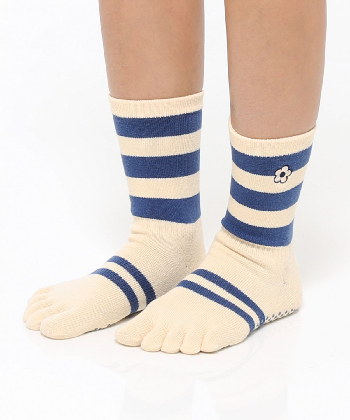 떰토(THUMBTOE) Cream Socks 필라테스 미끄럼방지 토삭스 양말