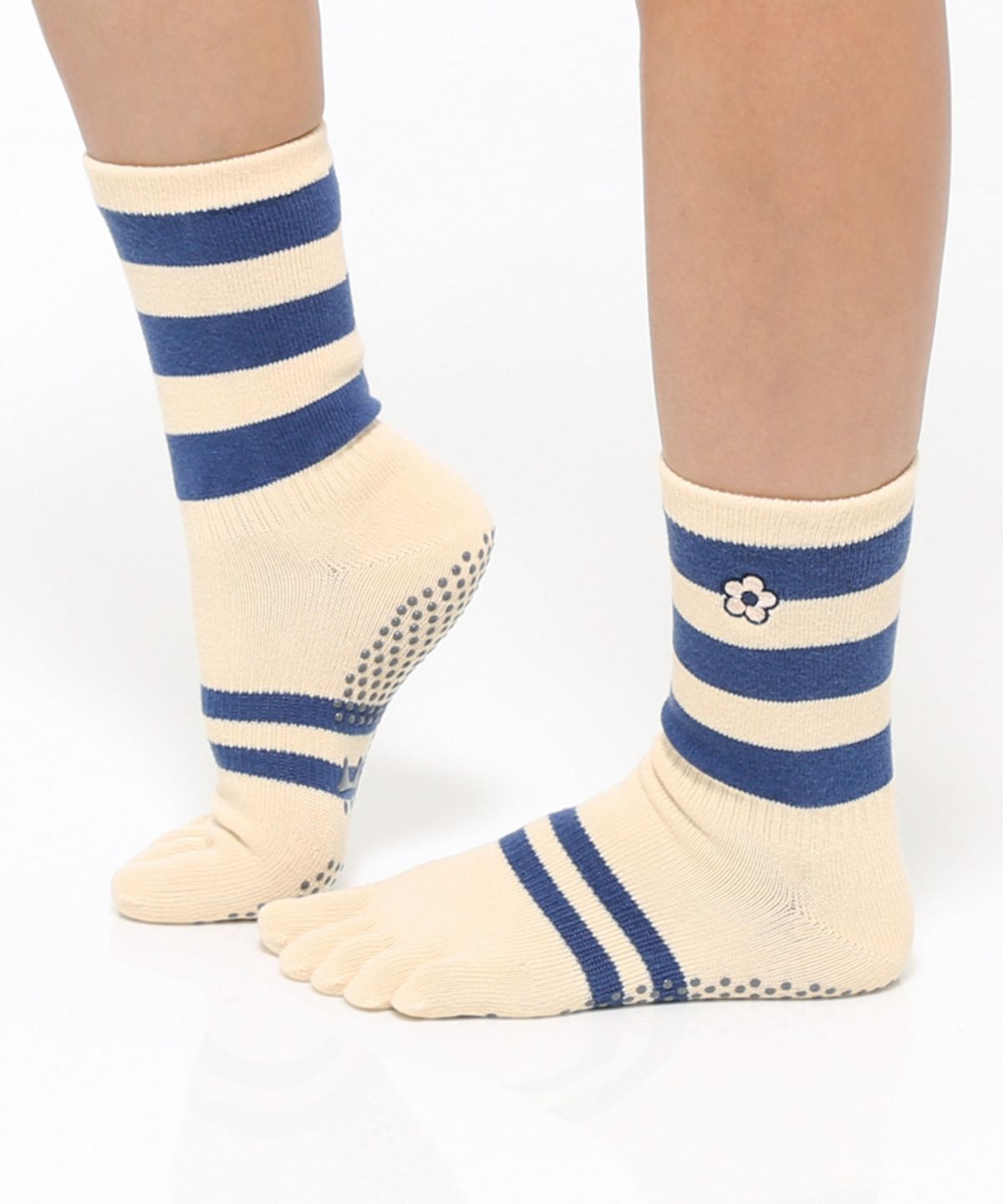 떰토(THUMBTOE) Cream Socks 필라테스 미끄럼방지 토삭스 양말