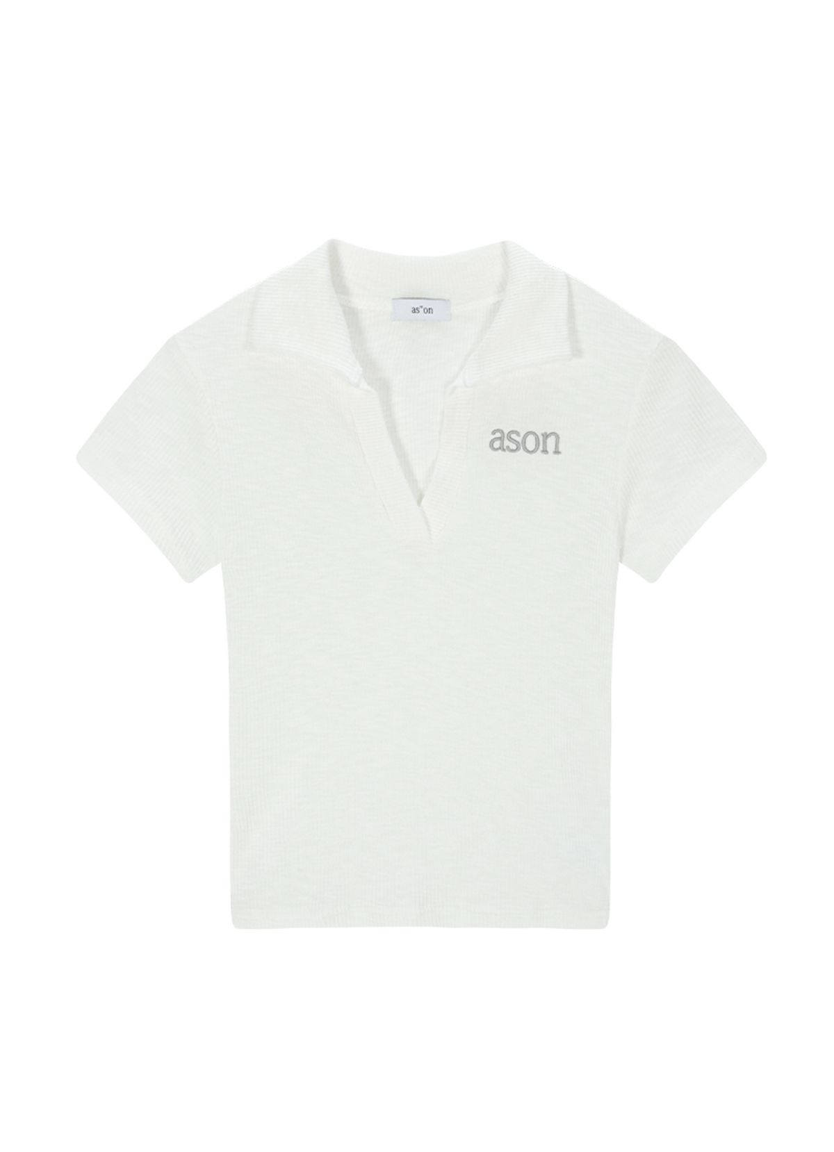 애즈온(ASON) HALF IVY COLLAR TEE / WHITE