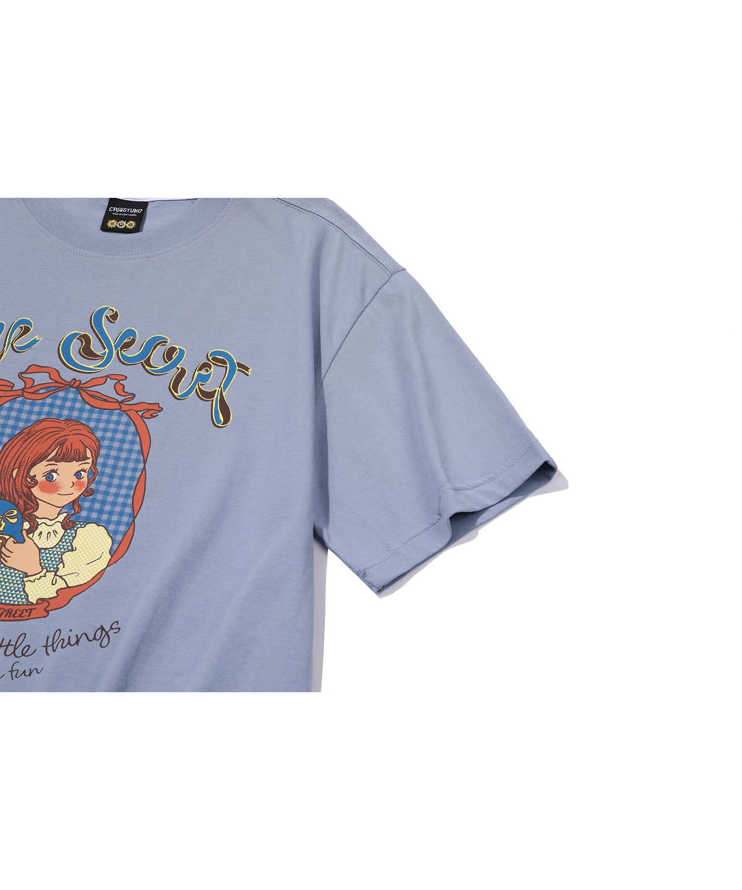 MUSINSA | CPGN STUDIO Secret Girl Short Sleeve T-shirt Blue
