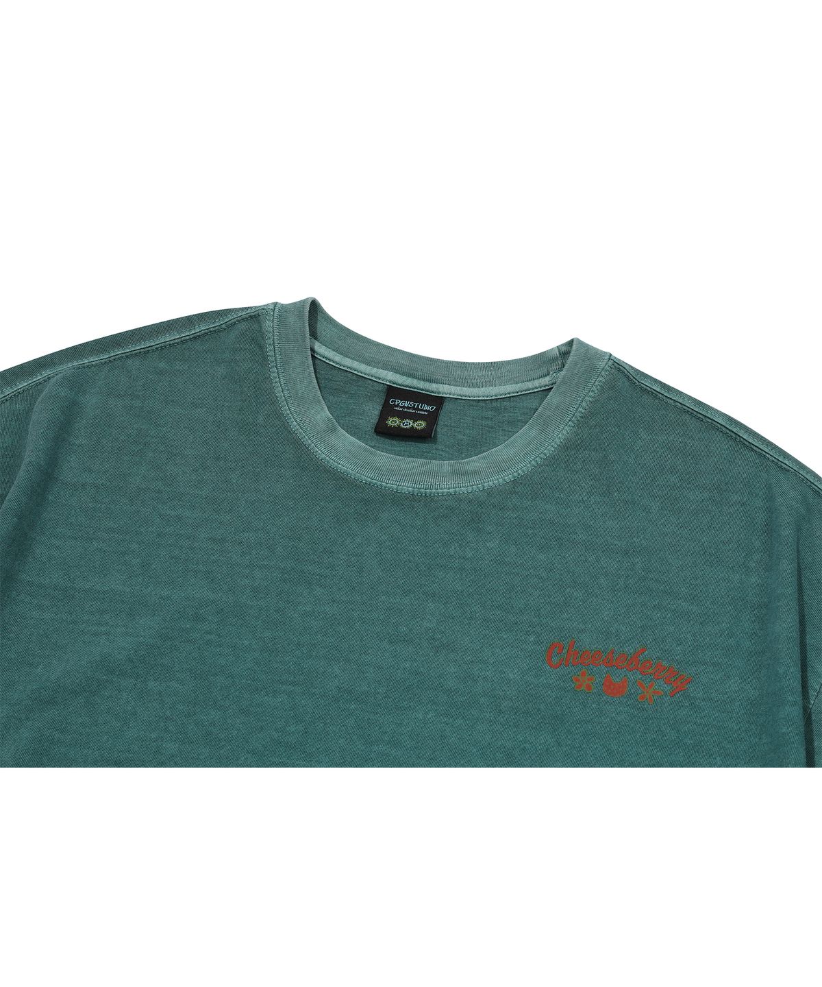 꼼파뇨(CPGN STUDIO) 치즈 베리 피그먼트 반팔티 바질그린
