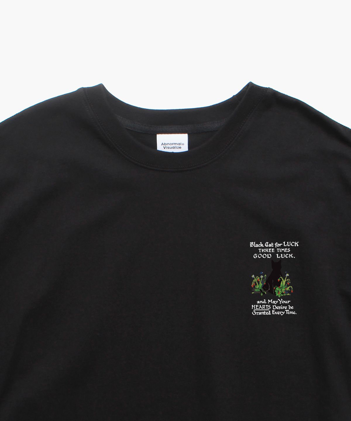 앱놀머씽(ABNORMALTHING) 블랙캣 오버핏 티셔츠 블랙 (BLACK CAT T-SHIRT BLACK)