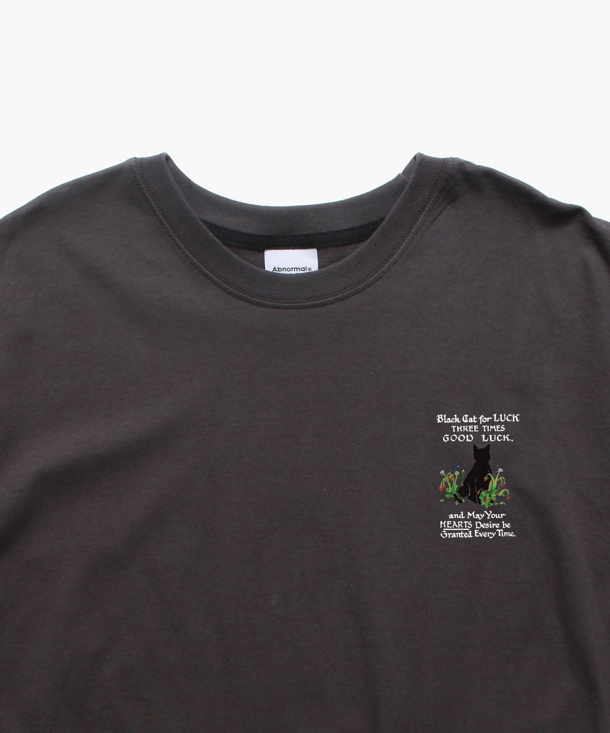 앱놀머씽(ABNORMALTHING) 블랙캣 오버핏 티셔츠 차콜 (BLACK CAT T-SHIRT CHARCOAL)