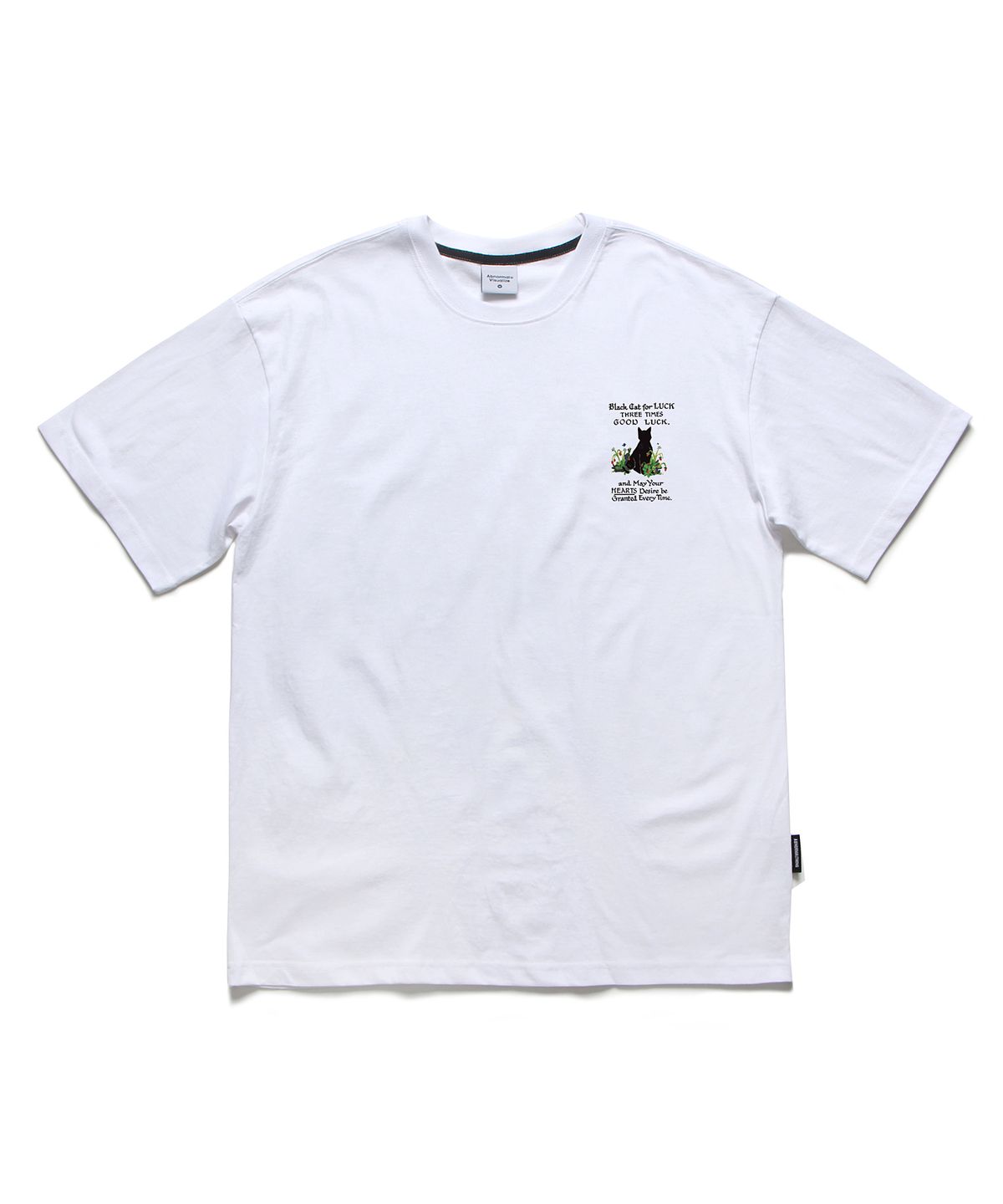 앱놀머씽(ABNORMALTHING) 블랙캣 오버핏 티셔츠 차콜 (BLACK CAT T-SHIRT CHARCOAL)