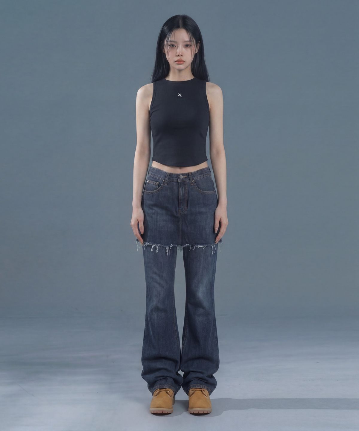 인어데이즈(INADAZE) 시그니처 로고 민소매 (블랙)