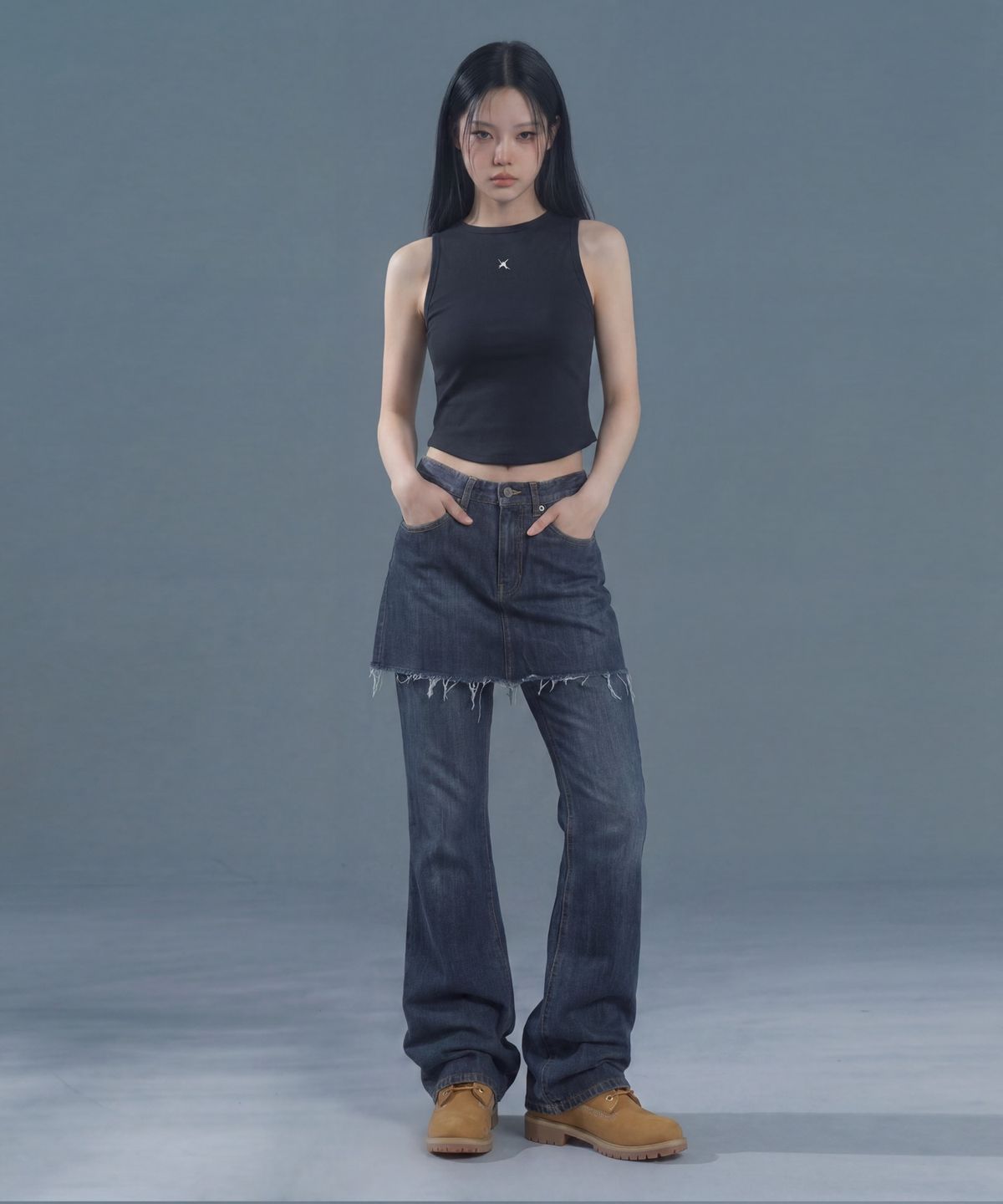 인어데이즈(INADAZE) 시그니처 로고 민소매 (블랙)