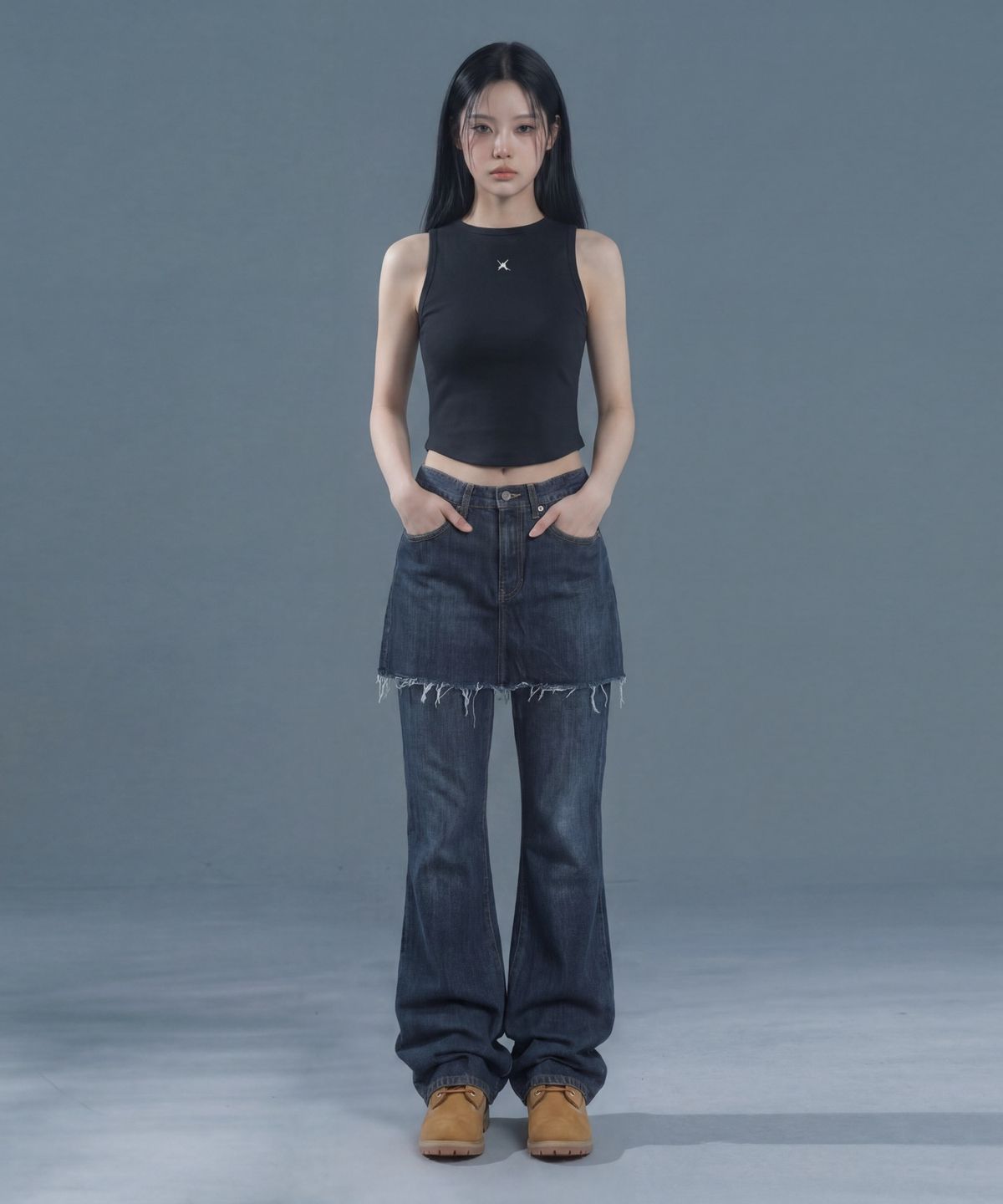인어데이즈(INADAZE) 시그니처 로고 민소매 (블랙)